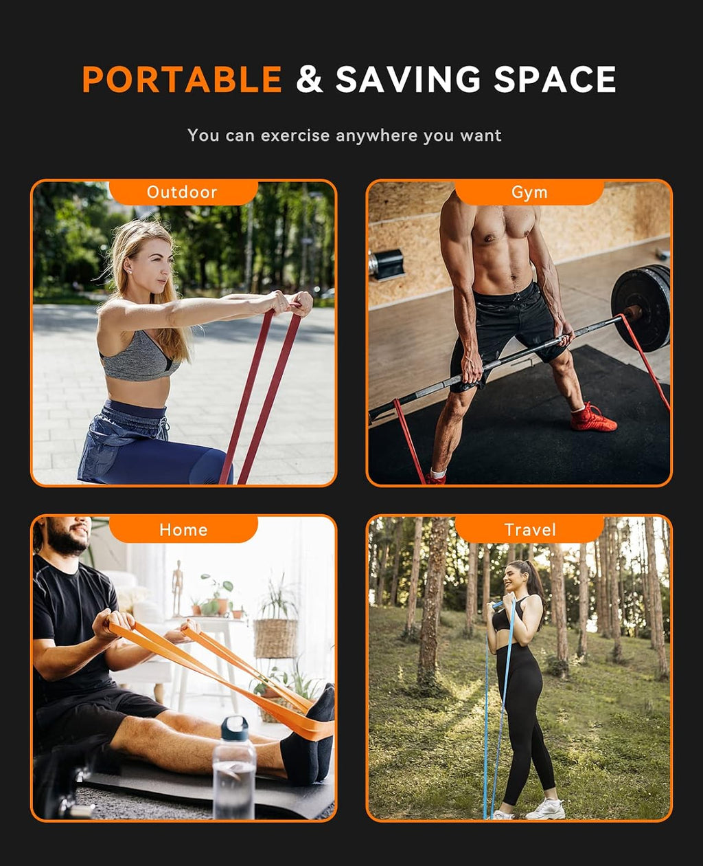 Pull Up Assistance Bands, Set of 5 Heavy Duty Resistance Bands for Men & Women, Natural Latex Exercise Bands for Pull-Up Progression, Home Workout, Strength Training, Mobility & Stretching - view 6