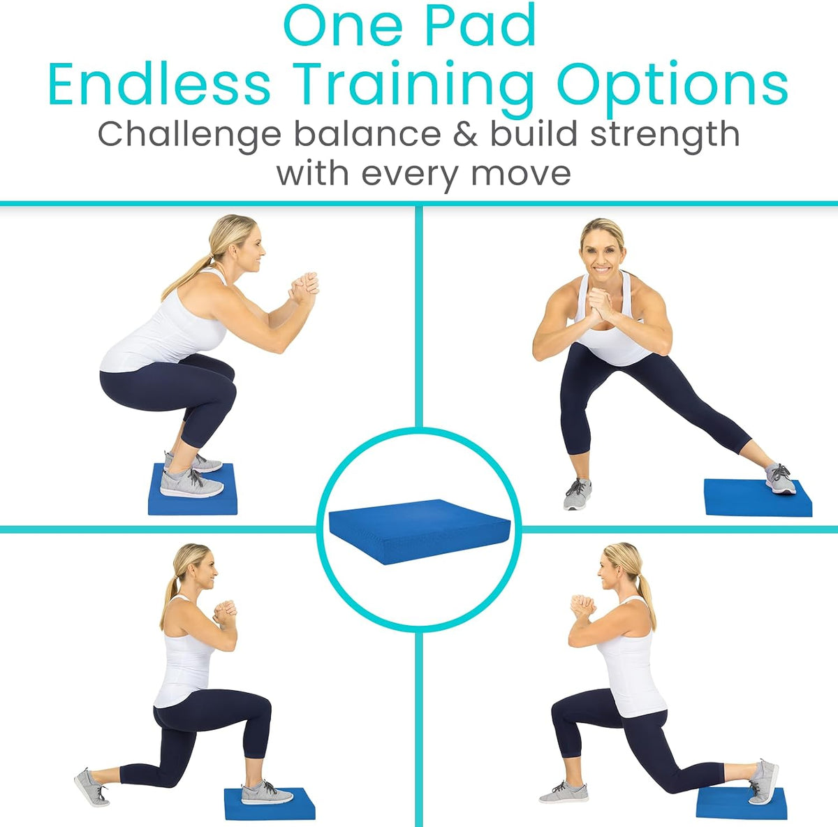 Balance Pad - Foam Large Yoga Mat Trainer for Physical Therapy, Stability Workout, Knee and Ankle Exercise, Strength Training, Rehab - Chair Cushion for Adults, Kids, and Travel - view 4