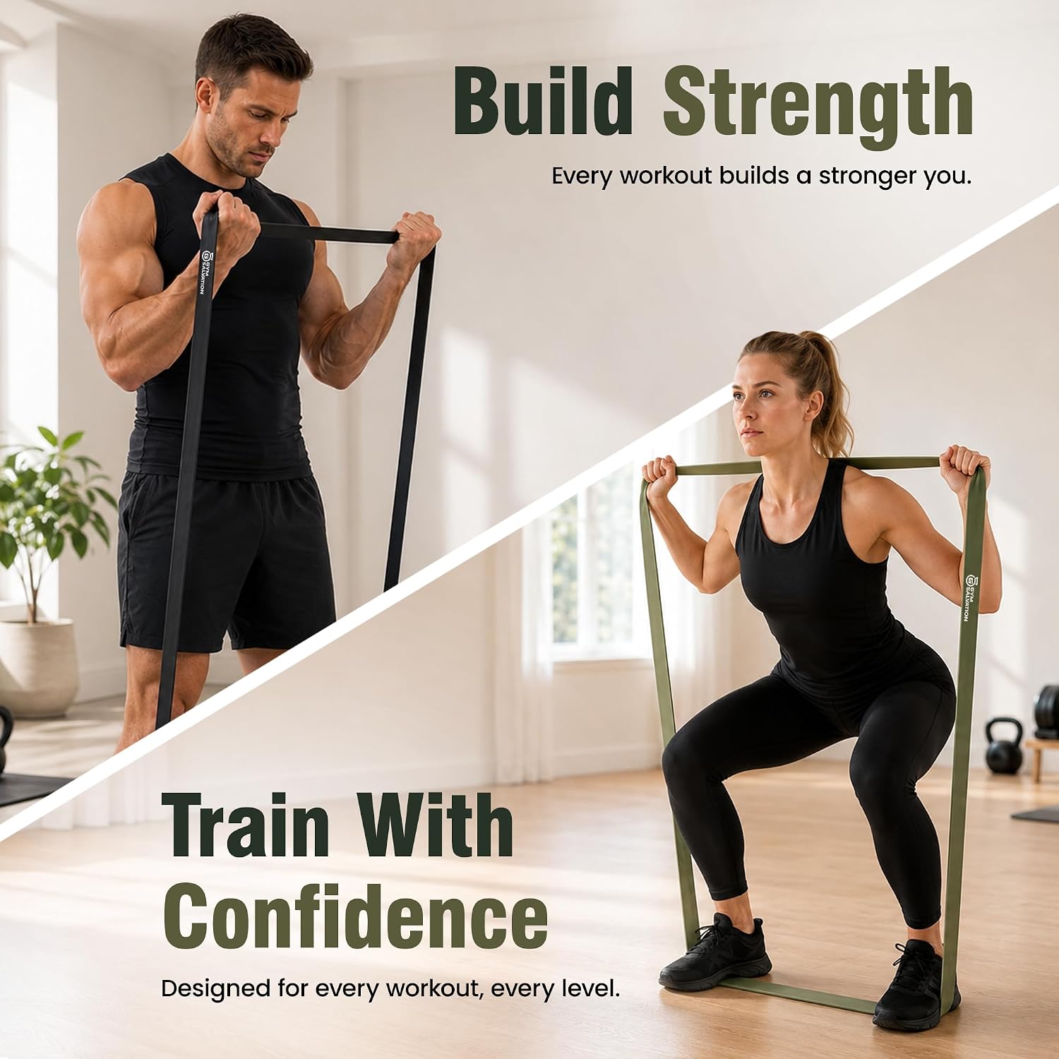 41-inch loop resistance bands set, 5 pull up assist bands for strength training & working out, long exercise bands for powerlifting, mobility & home gym with carry bag - view 6