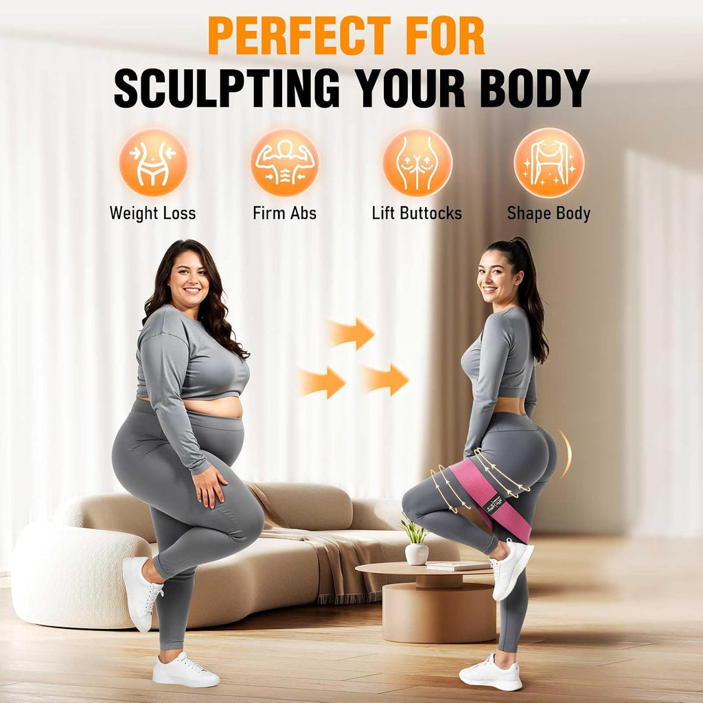 Fabric Resistance Bands for Working Out | Exercise Bands for Women and Men, Booty Bands for Legs and Glute, Yoga, Pilates, Rehab, Fitness and Home Workout - view 2