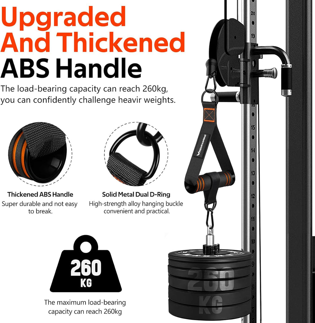 Gym Exercise Handles, Replacement Handle Attachments for Cable Machine Pulleys, Resistance Band and Strength Trainer, Pull Down Workout Accessories, Home Gym Add On Equipment - view 3