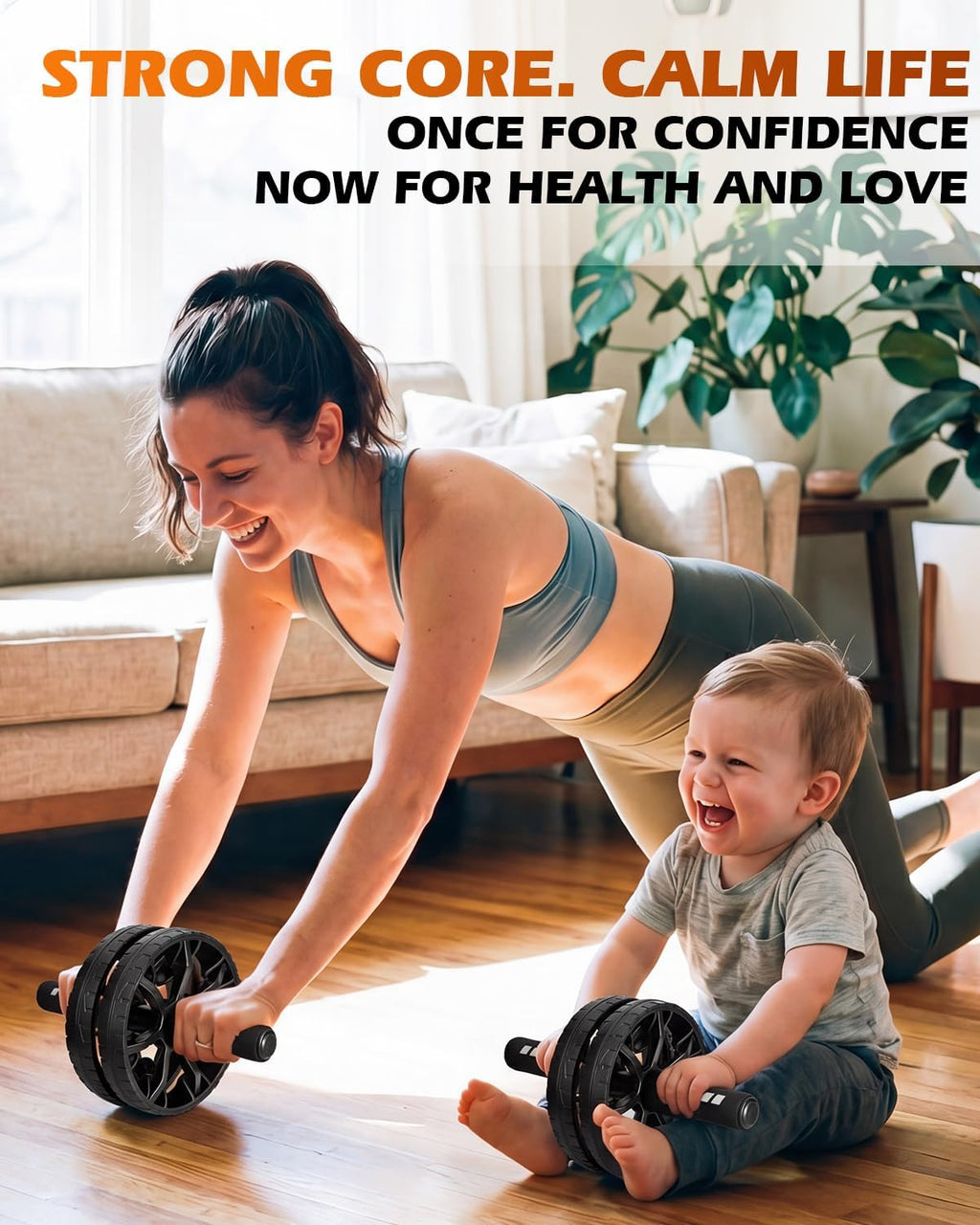 Upgraded Ab Roller Wheel, Abdominal Core Workout Equipment for Home Gym with Knee Pad, Full Body Strength Training Fitness Tool for Men and Women - view 8