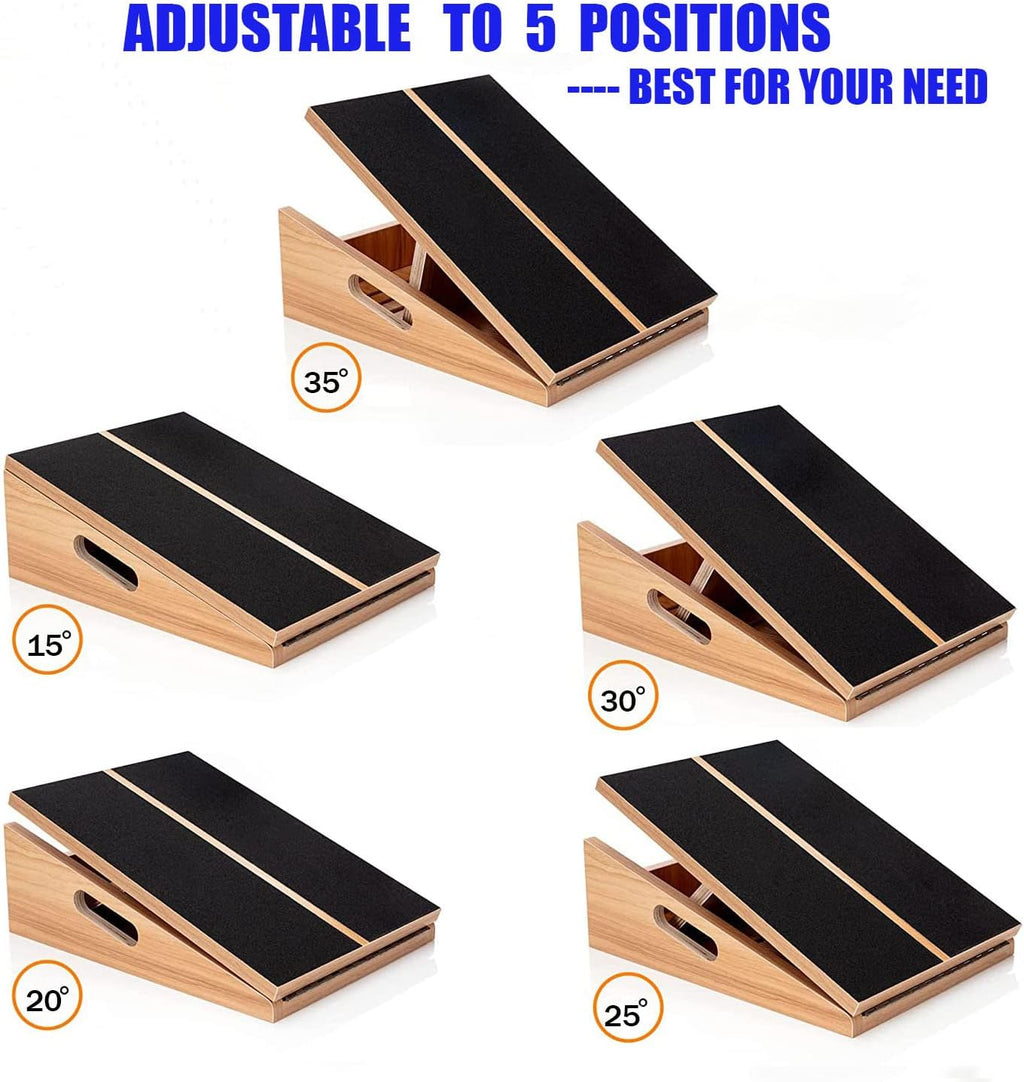 Slant board for calf stretching wooden calf stretcher incline board adjustable calf stretch board for squats knees ankle - view 7