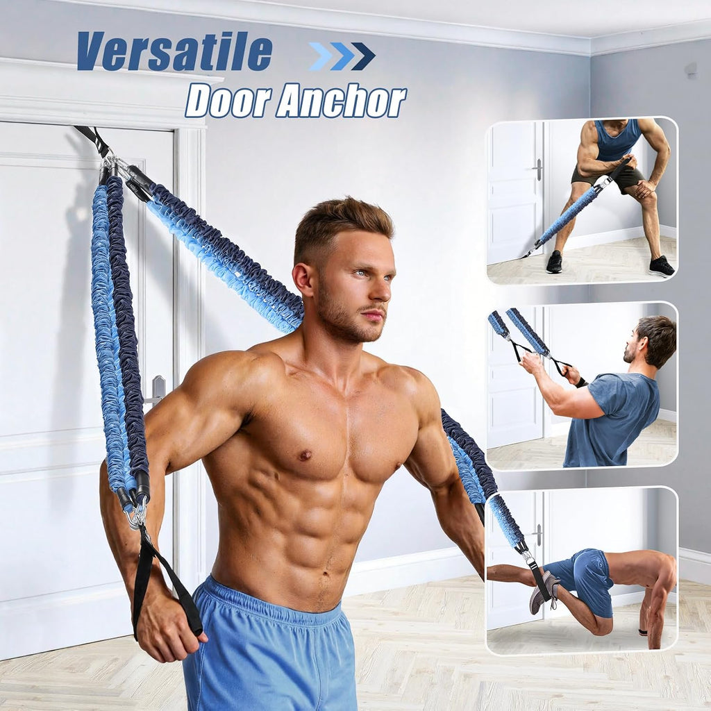 Upgraded pilates bar kit with resistance bands natural latex for women & men, heavy-duty stainless steel multifunctional yoga pilates stick for home gym exercise fitness equipment full-body workouts - view 7