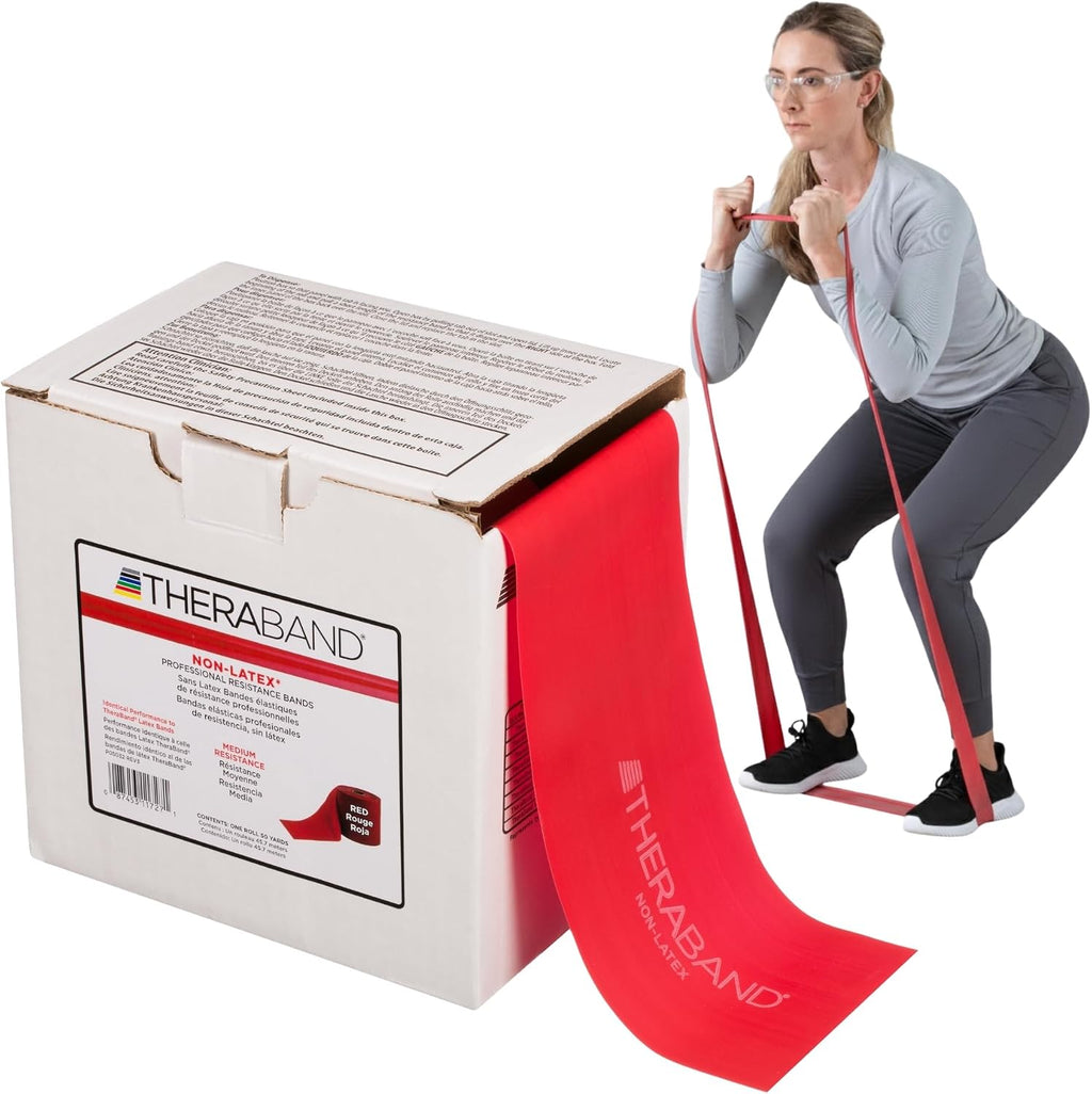 Resistance Band, 50-Yard Roll, Latex Elastic Band for Exercise, Stretching, Physical Therapy, Yoga, Pilates, Home Workouts, Cut-to-Length, Color-Coded Levels
