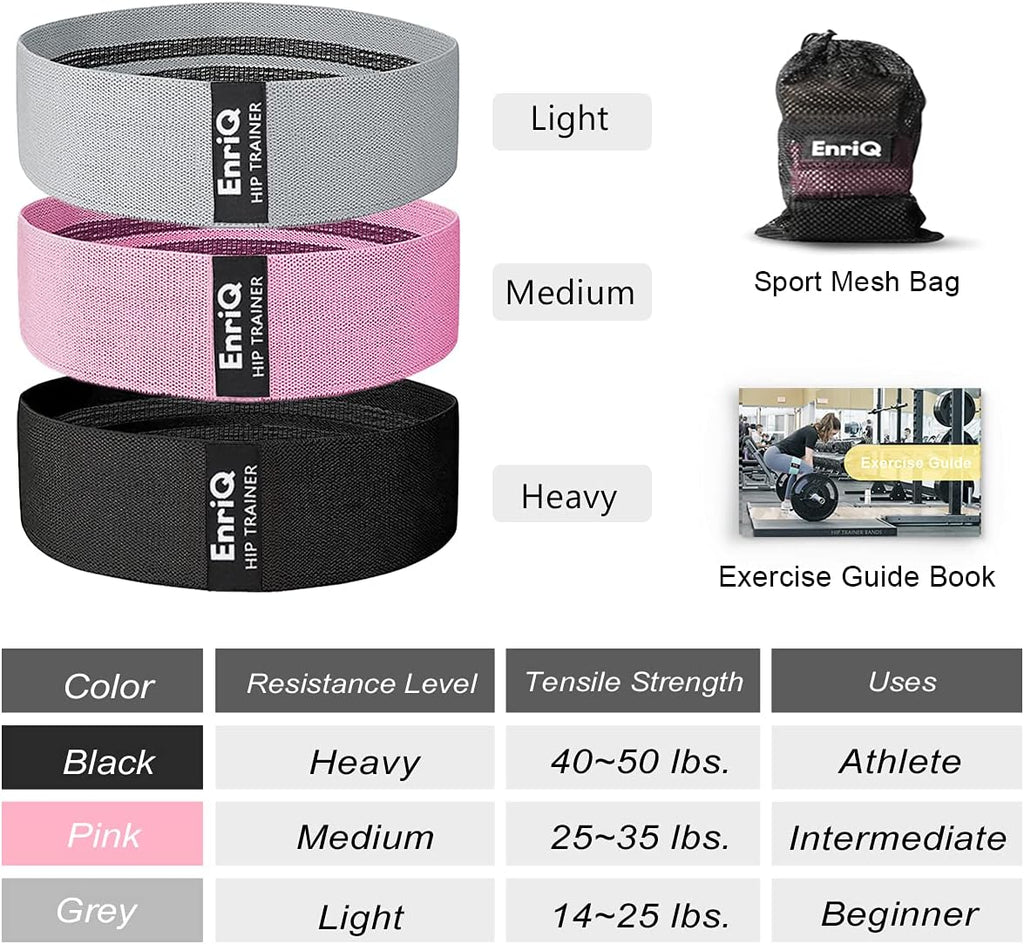 Booty Bands Fabric Resistance Bands for Legs and Butt - Non Slip Cloth Hip Bands Elastic Workout Bands - Activate Glutes and Thighs - Made of Premium Elastic Fabric - view 3