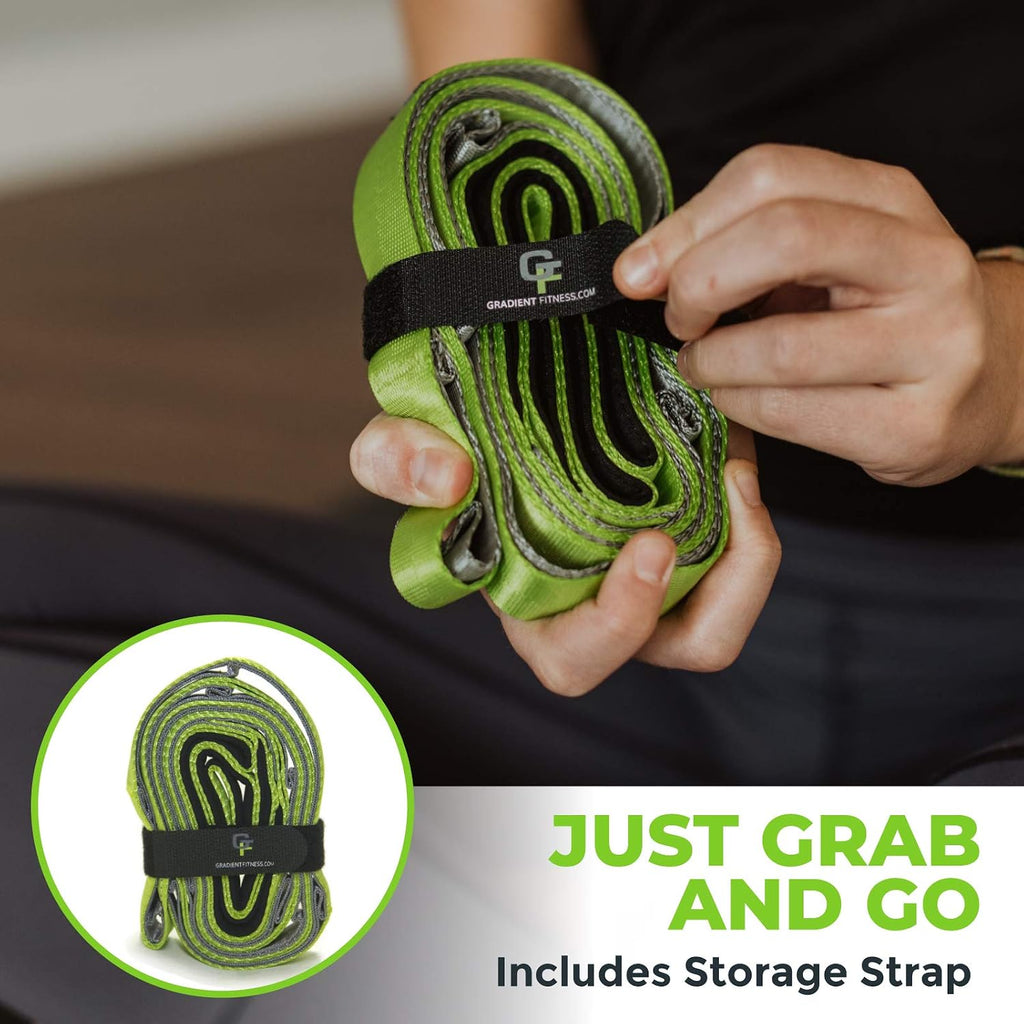 Stretching Strap for Physical Therapy, 12 Multi-Loop Stretch Strap 1" W x 8' L, Neoprene Handles, Physical Therapy Equipment, Yoga Straps for Stretching, Leg Stretcher. - view 6