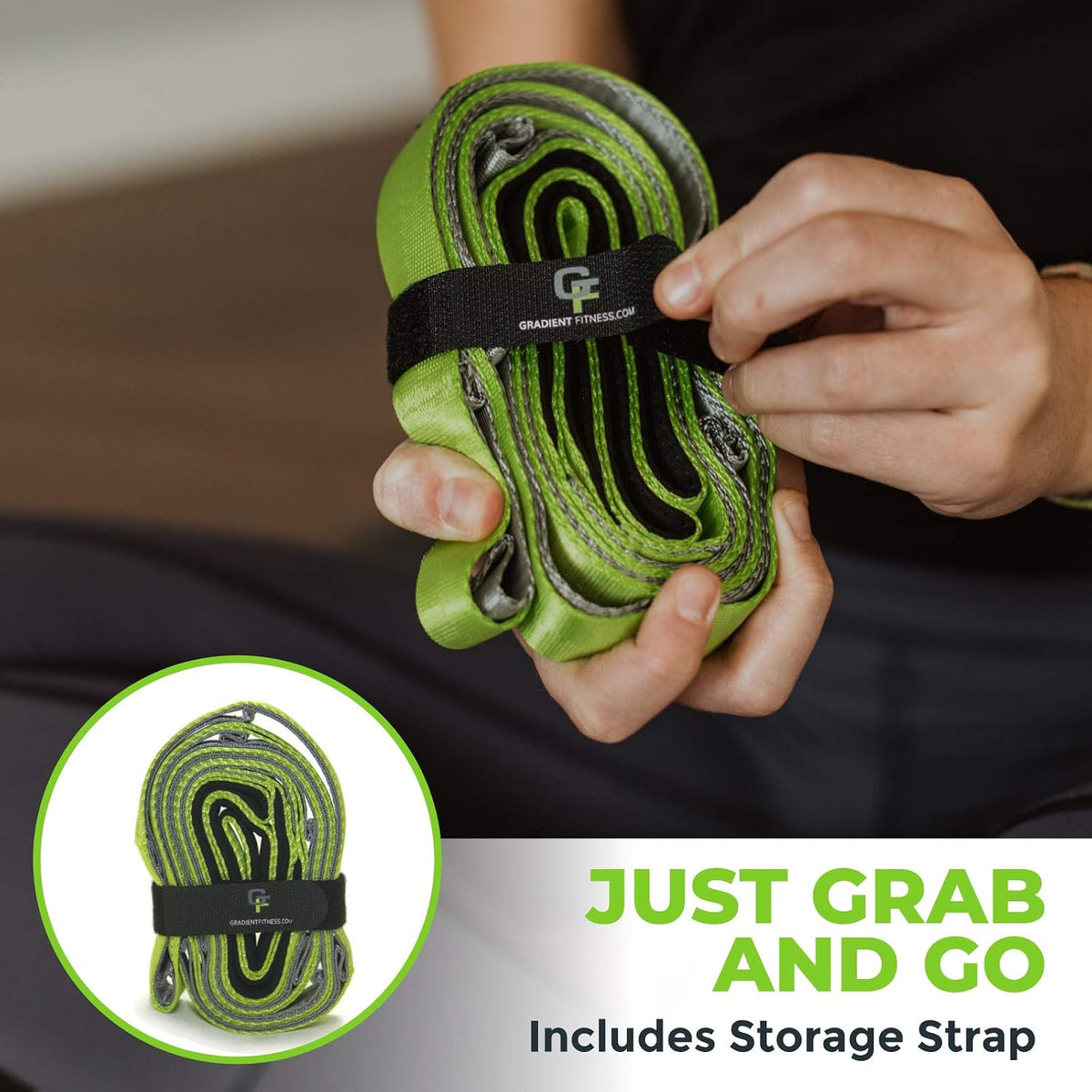 Stretching Strap for Physical Therapy, 12 Multi-Loop Stretch Strap 1" W x 8' L, Neoprene Handles, Physical Therapy Equipment, Yoga Straps for Stretching, Leg Stretcher. - view 6