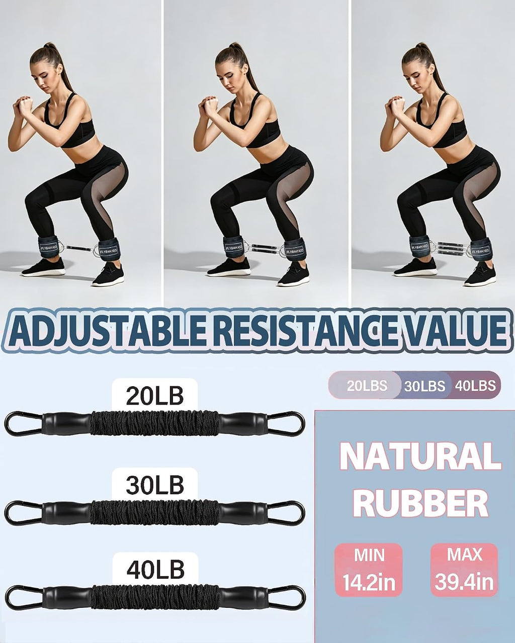 Hip Thrust Belt for Weights and Ankle Resistance Bands With Cuffs for Working Out,Hip Thrust Belt for Dumbbells Heavy, Kettlebells, Plates,Hip,Leg and Booty Builder, Glute Bridge Band - view 5