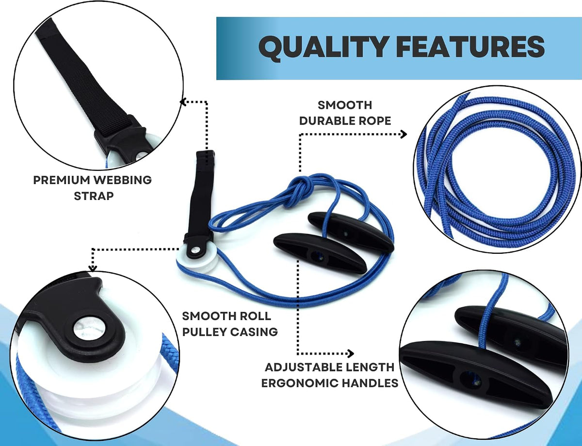 Shoulder Pulley for Physical Therapy with Exercise Guide - Improves Shoulder Strength & Range of Motion - Reduces Pain, Helps in Muscle Recovery - Physical Therapy Equipment (Blue) - view 2