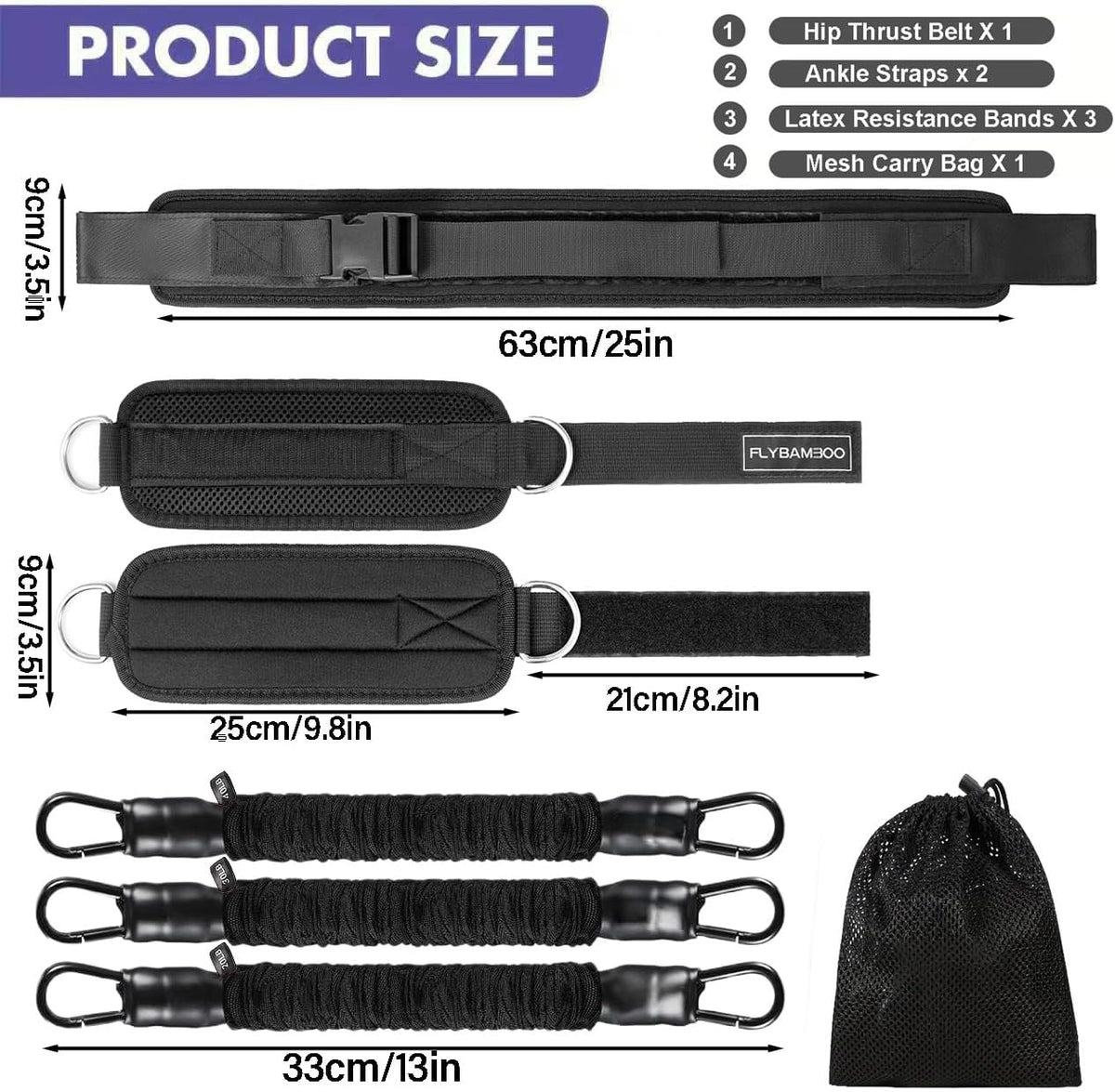 Hip Thrust Belt for Weights and Ankle Resistance Bands With Cuffs for Working Out,Hip Thrust Belt for Dumbbells Heavy, Kettlebells, Plates,Hip,Leg and Booty Builder, Glute Bridge Band - view 2