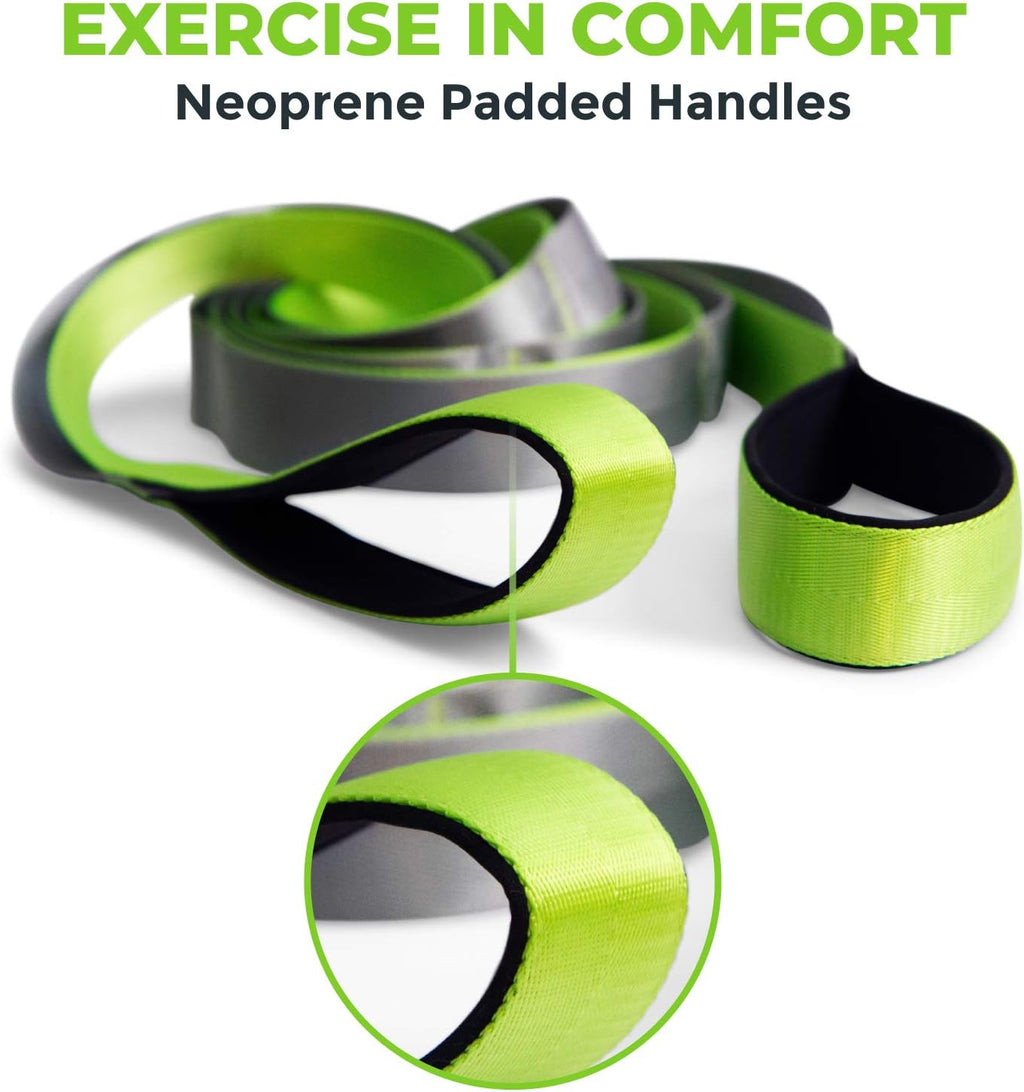 Stretching Strap for Physical Therapy, 12 Multi-Loop Stretch Strap 1.5" W x 8' L, Neoprene Handles, Physical Therapy Equipment, Yoga Straps for Stretching, Leg Stretcher. - view 6