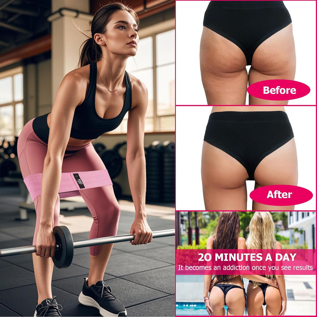 Resistance Bands Set, Exercise Bands with Non-Slip Design for Hips & Glutes, 3 Levels Workout Bands for Women and Men, Booty Bands for Home Fitness, Yoga, Pilates - view 8