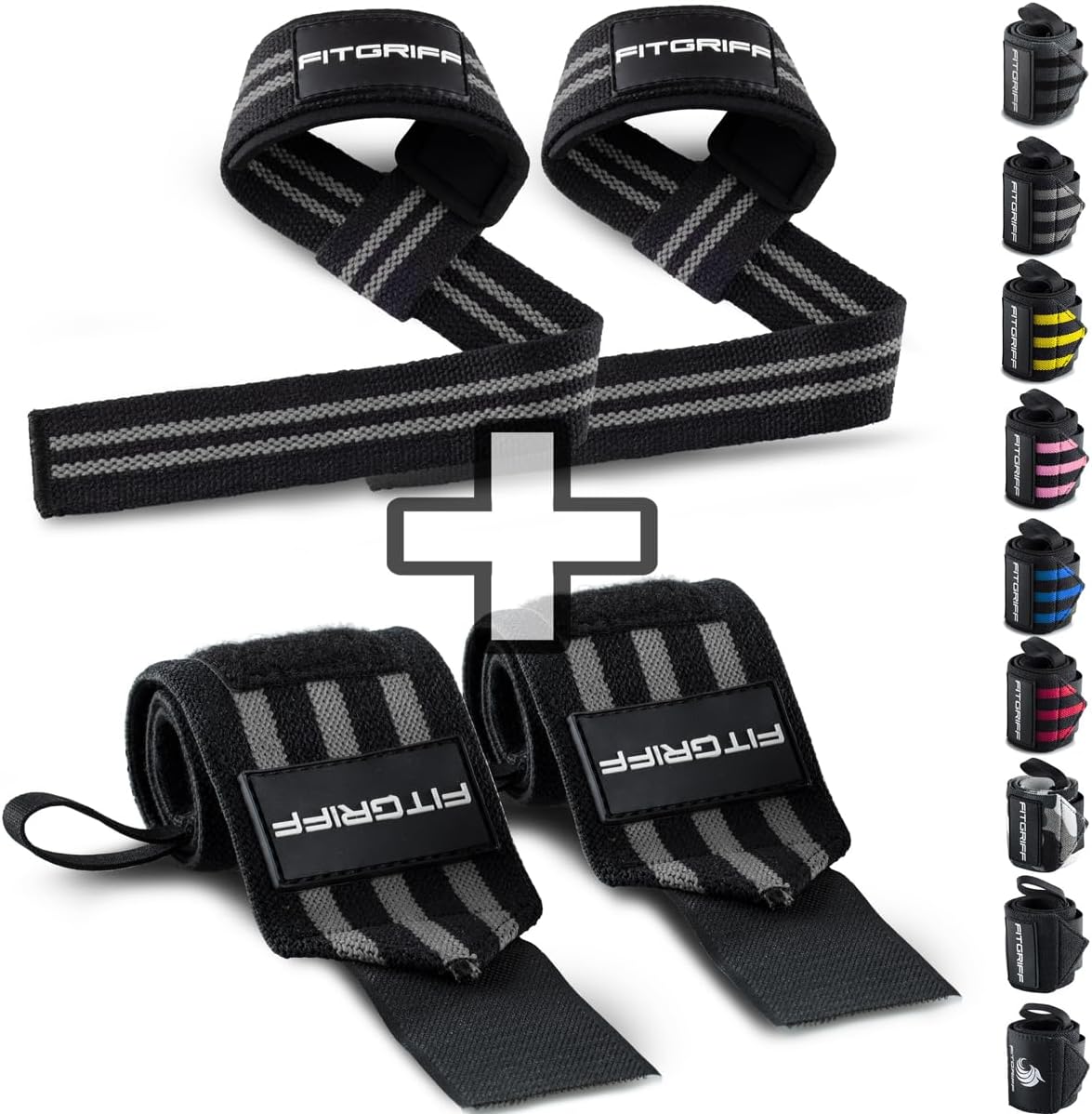Lifting Straps & Wrist Wraps (Bundle) Superior Support for Weightlifting & Gym Workouts - for Men and Women - view 7