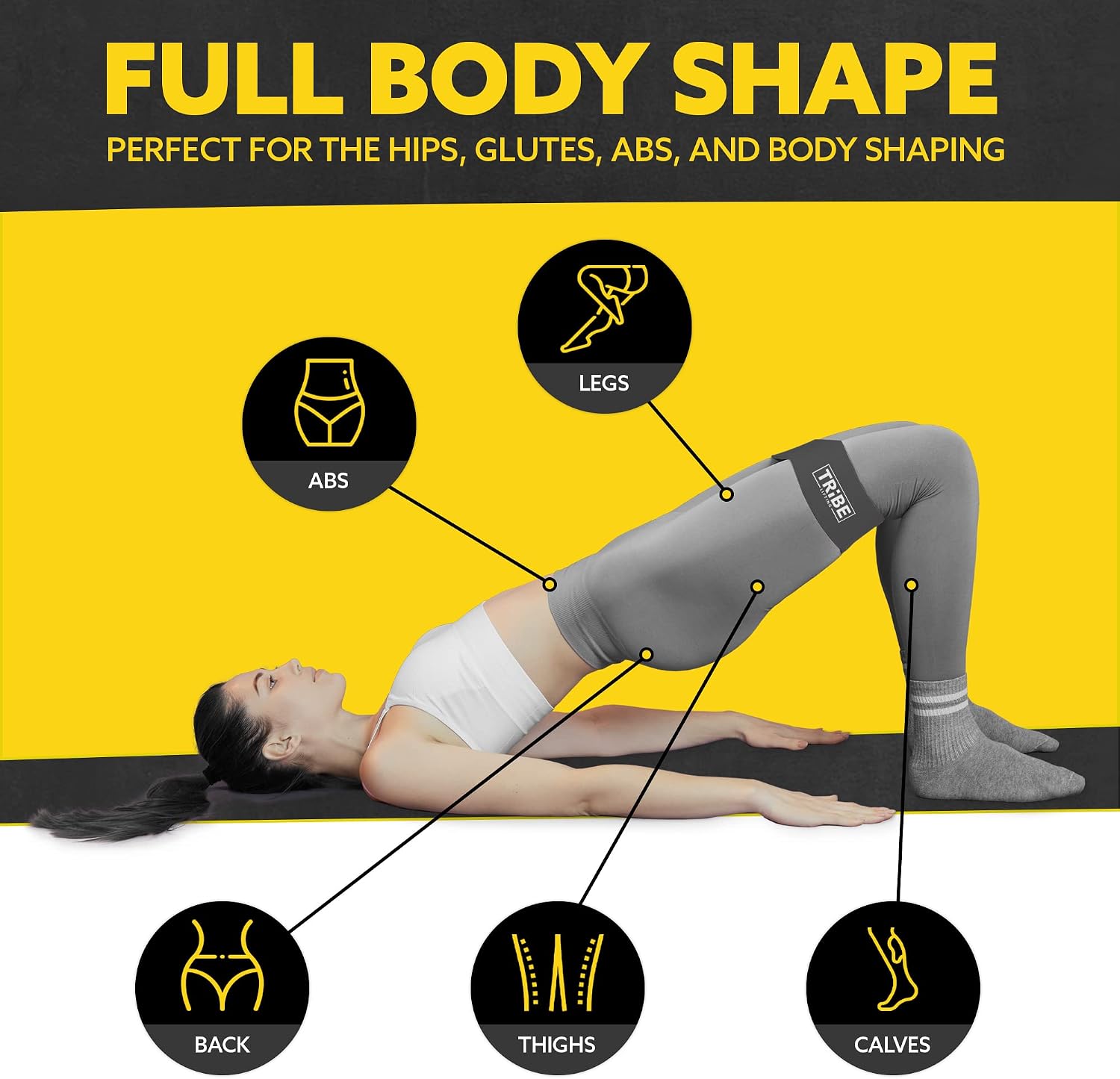 Fabric resistance bands for working out, 5-band set for legs and glutes | booty bands for women and men, 5 resistance levels, for glute activation, hip training, squats, lunges and physical therapy - view 4