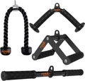 Cable Machine Attachment Set, LAT Pulldown Accessories for Home Gym | 4-Piece Set for Back, Biceps, Triceps and Shoulder Training