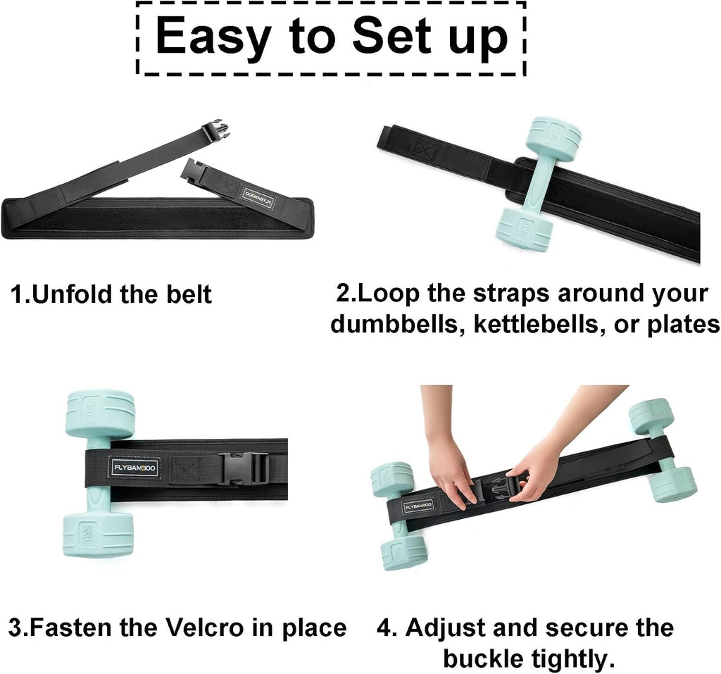 Hip Thrust Belt for Weights and Ankle Resistance Bands With Cuffs for Working Out,Hip Thrust Belt for Dumbbells Heavy, Kettlebells, Plates,Hip,Leg and Booty Builder, Glute Bridge Band - view 4