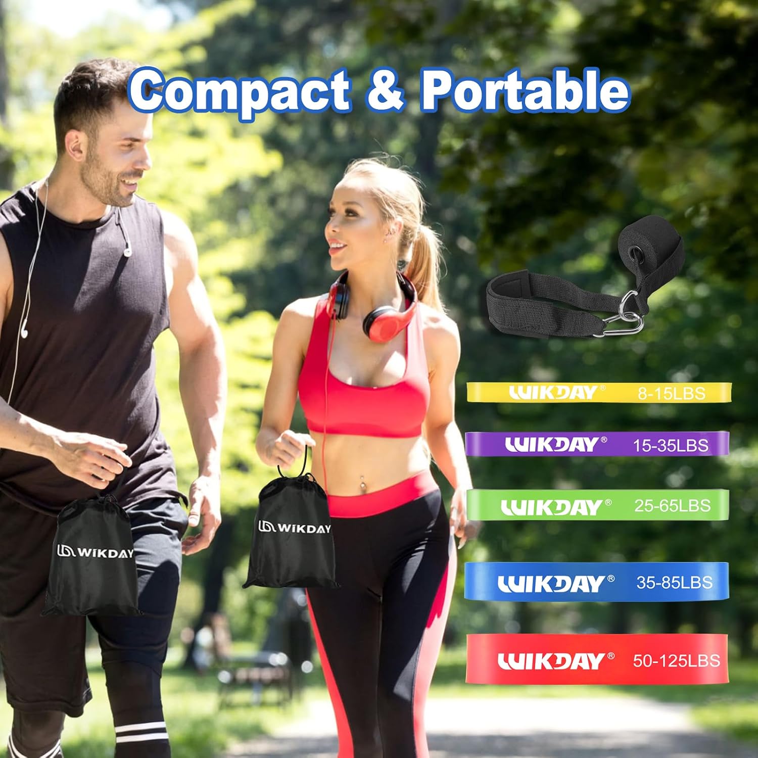Resistance Bands, Pull Up Bands, Workout Bands for Exercise, Thick Heavy Resistance Band Set with Door Anchor, Elastic Bands for Body Stretching, Training at Home/Gym for Men & Women - view 7