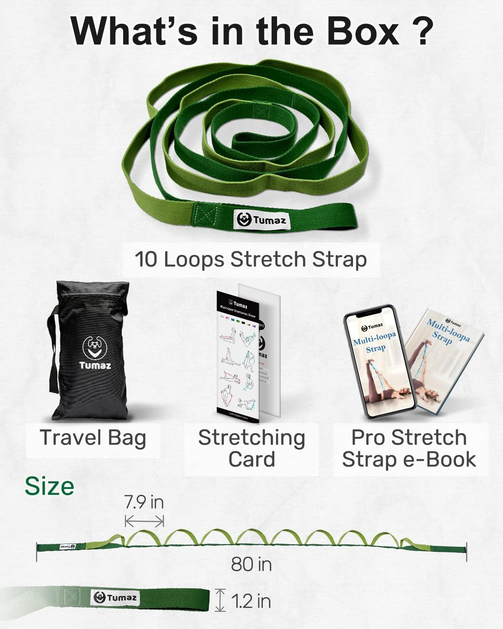 Stretching Strap, 10-Loop Non-Elastic Yoga Strap | Designed for stretching, yoga, Pilates and rehab with 10 loops, durable webbing and a longer 79-inch design - view 4