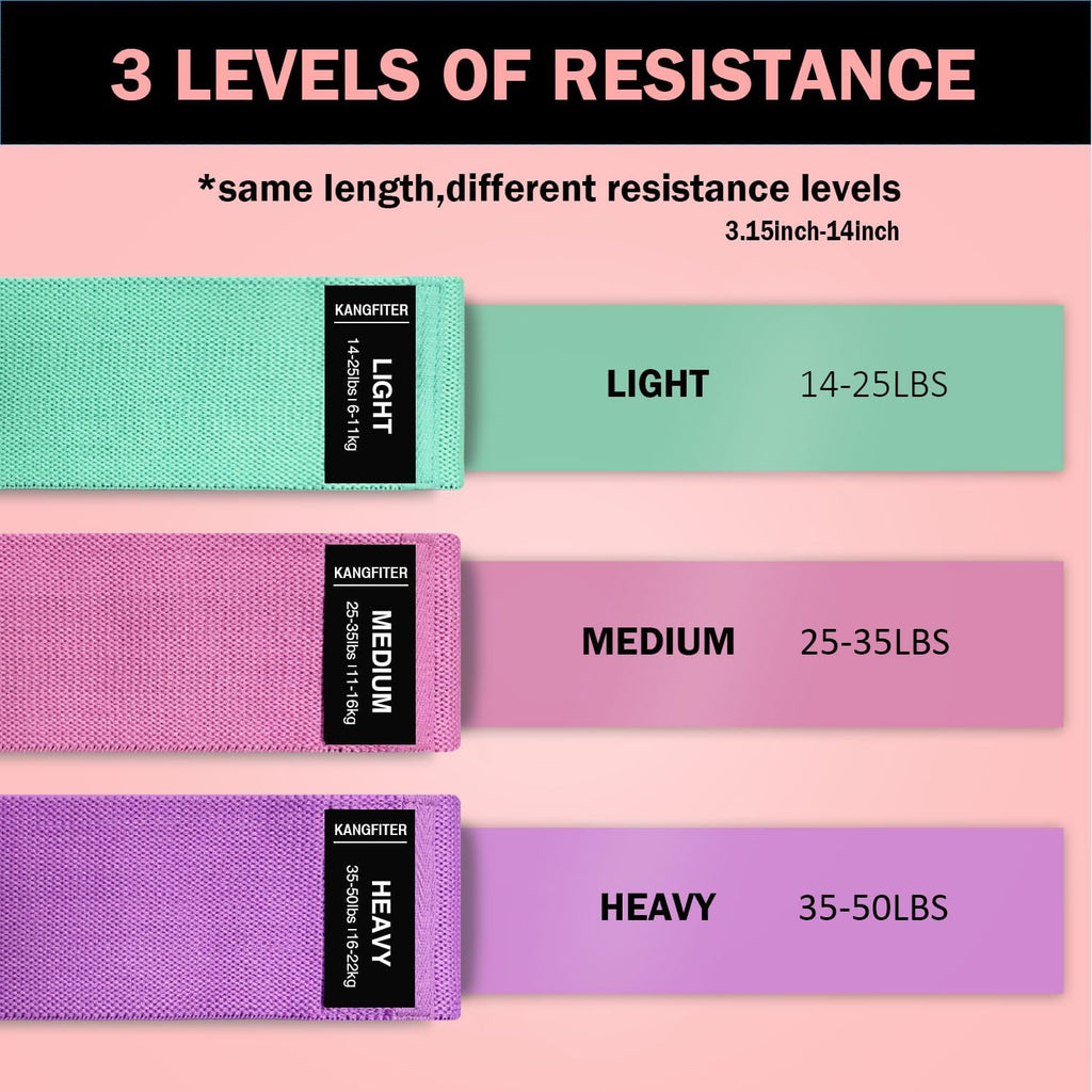 Non-Slip Fabric Resistance Bands for Working Out 3 Levels | Loop Exercise Bands for Booty Leg Butt Glute Hip, Elastic Stretch Workout Bands for Women Men Home Gym Fitness Yoga Pilates - view 2