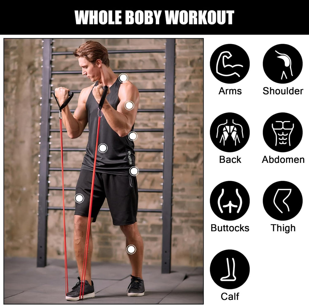 5 packs pull up assist bands, pull up straps, resistance bands with door anchor and handles, stretch mobility, powerlifting and extra durable exercise bands with eguide - view 7