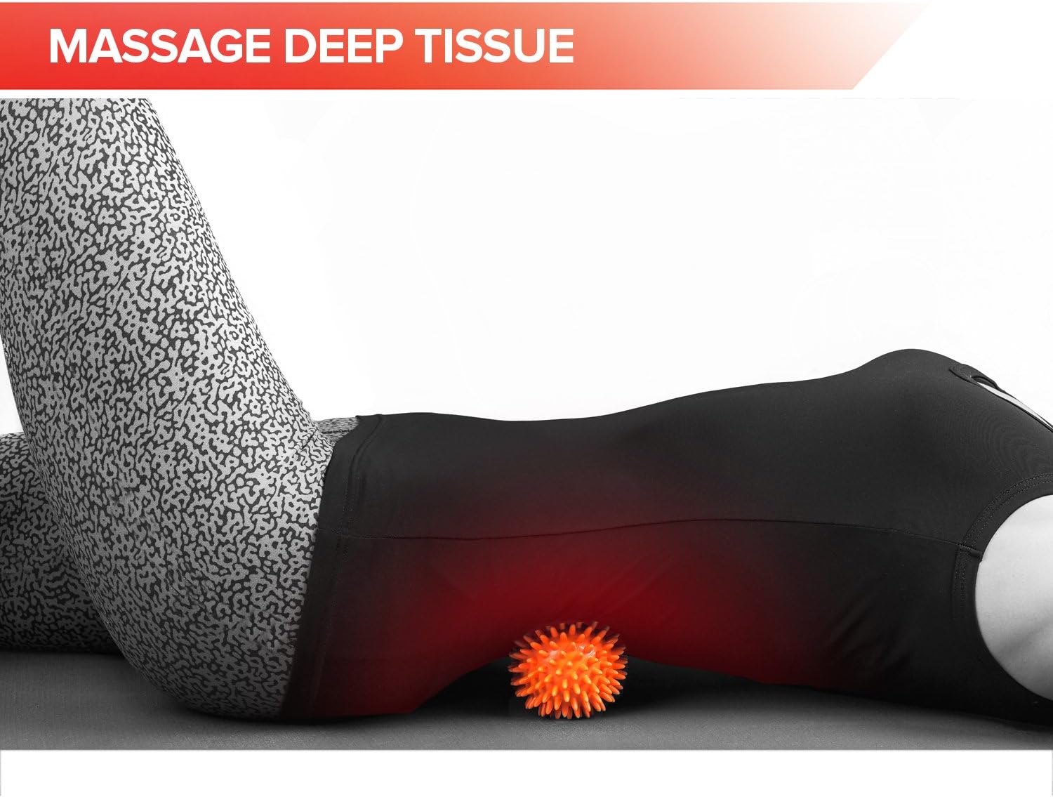 Spiky massage balls for feet, back, hands, muscles - firm, medium and soft spiked massager rollers for plantar fasciitis, exercise, neuro-balance, physical therapy, 3-inch - view 4