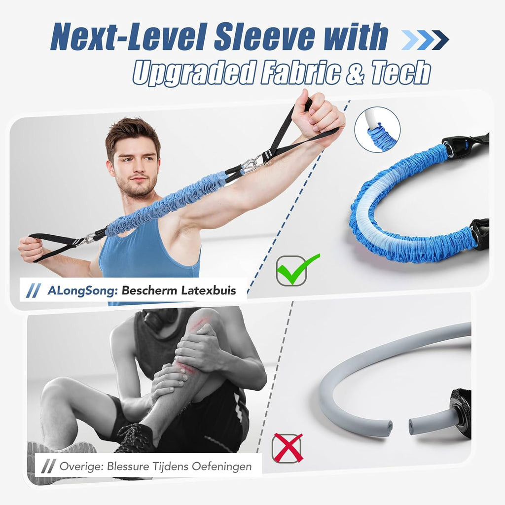Upgraded pilates bar kit with resistance bands natural latex for women & men, heavy-duty stainless steel multifunctional yoga pilates stick for home gym exercise fitness equipment full-body workouts - view 2