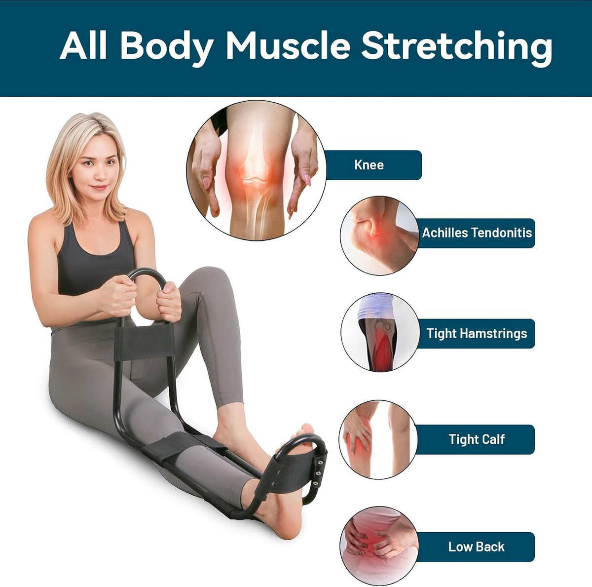 Hamstring Stretcher, Knee Extension Device, Lower Back, Hip & Calf Stretching - view 3