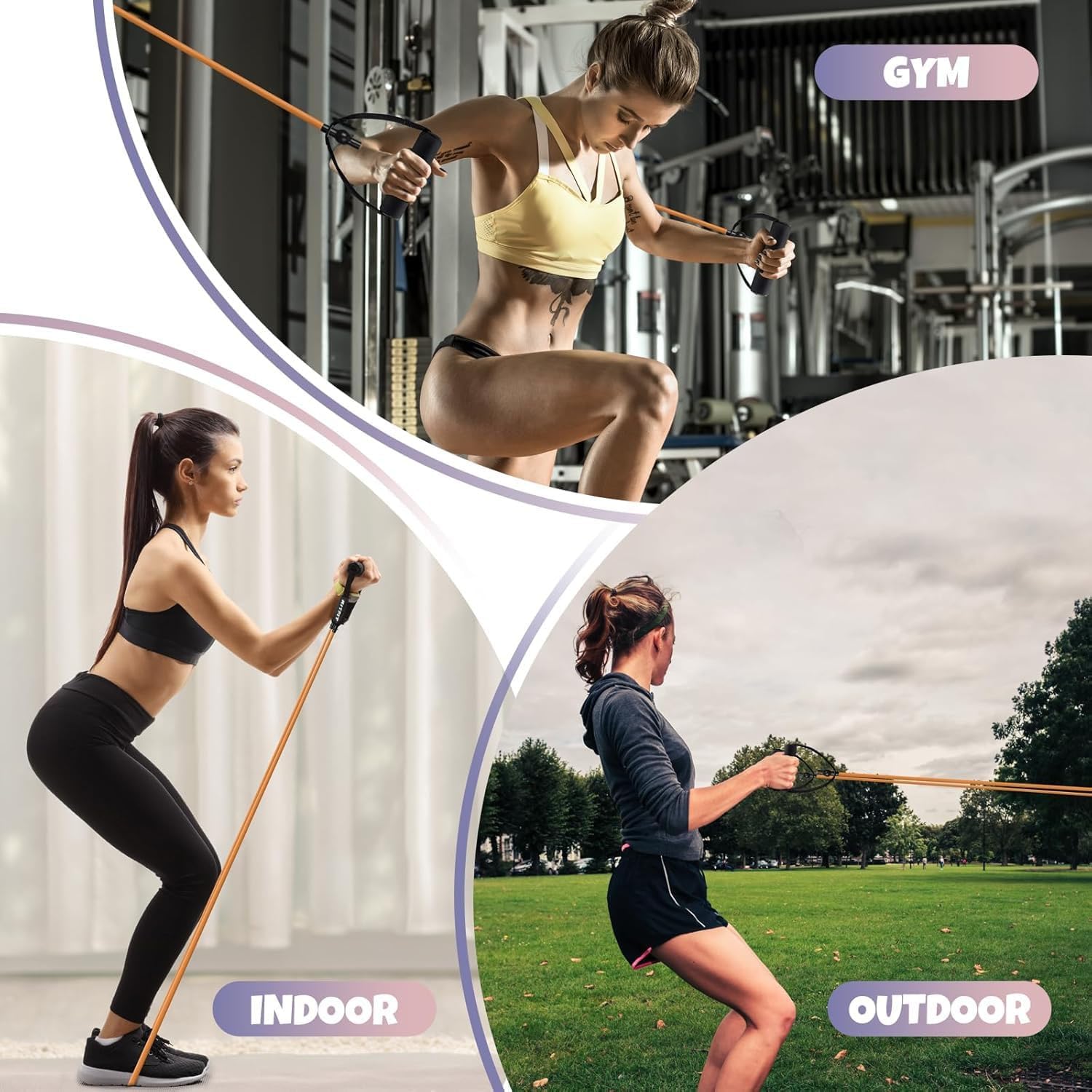 Single Resistance Bands with Handles Door Anchor for Home Gym | Door Anchor, Workout Guidance included, Exercise Bands for Physical Therapy, Yoga, Strength Training - view 7