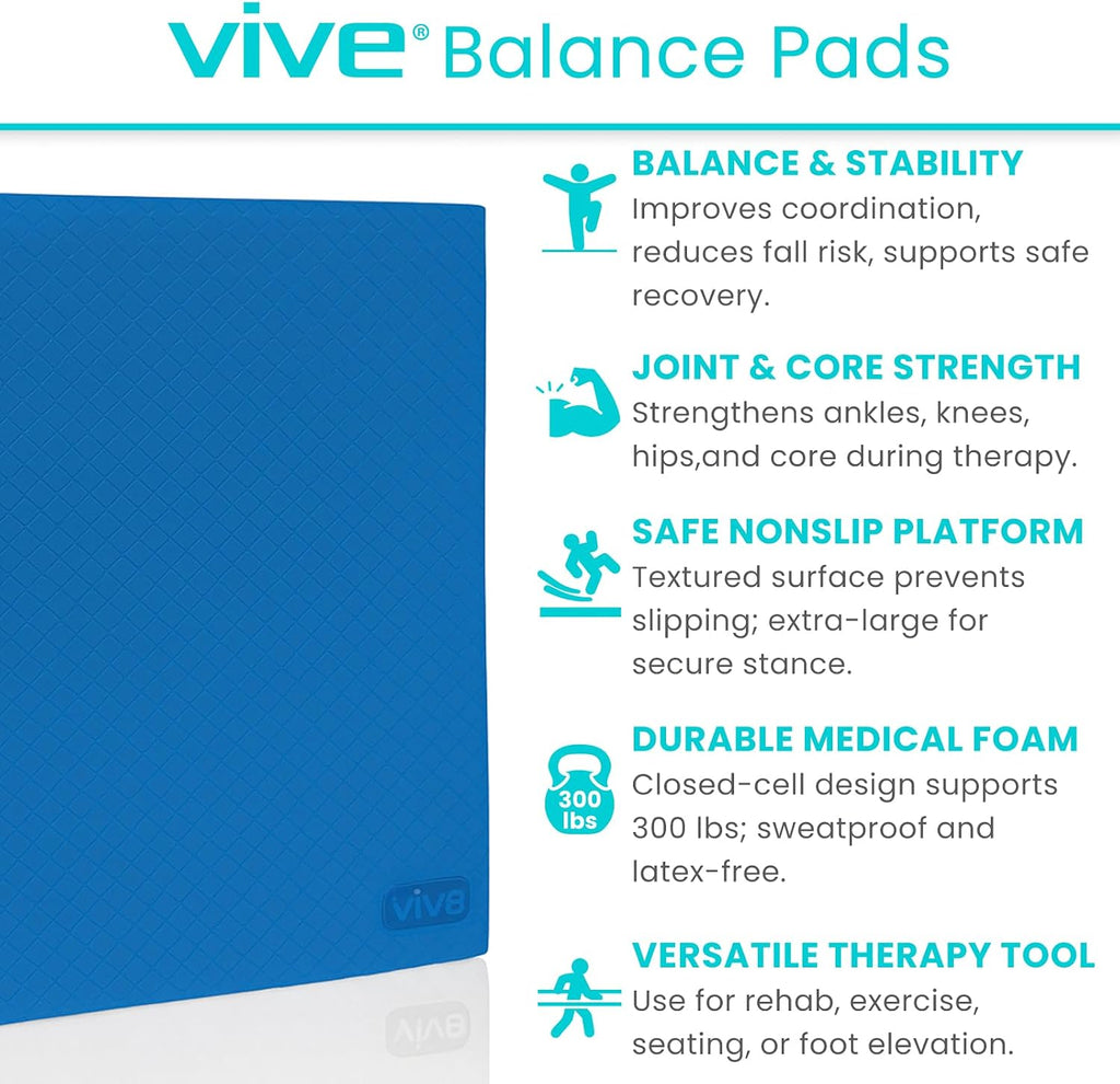 Balance Pad - Foam Large Yoga Mat Trainer for Physical Therapy, Stability Workout, Knee and Ankle Exercise, Strength Training, Rehab - Chair Cushion for Adults, Kids, and Travel - view 2