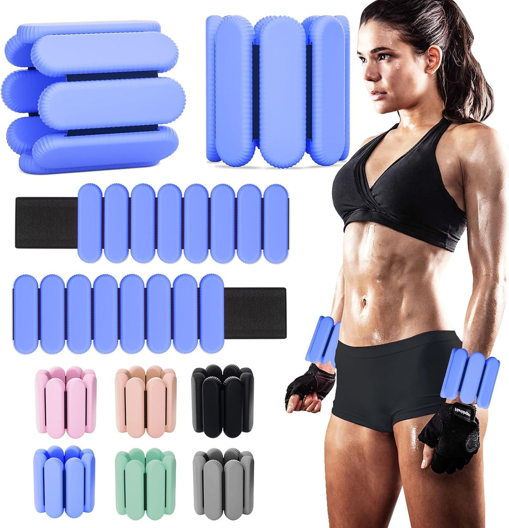 Adjustable Wrist Ankle Weights, 2 LBS/Pair, Bundle Options | Arm Leg Weight for Women Men Yoga Pilates Walking Strength Training, Comfort Silicone Workout, Wearable Home Gym Fitness - view 6