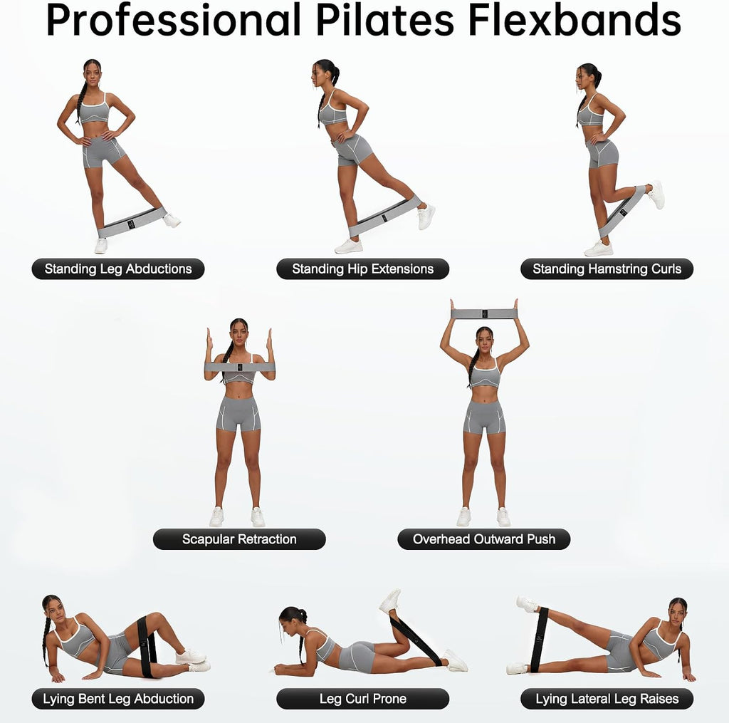Resistance Bands for Working Out: 3-Set Professional Exercise Bands for Pilates, Yoga, Home Gym, Booty, Leg Training | Heavy/Medium/Light Fabric Loops for Women Men - view 2