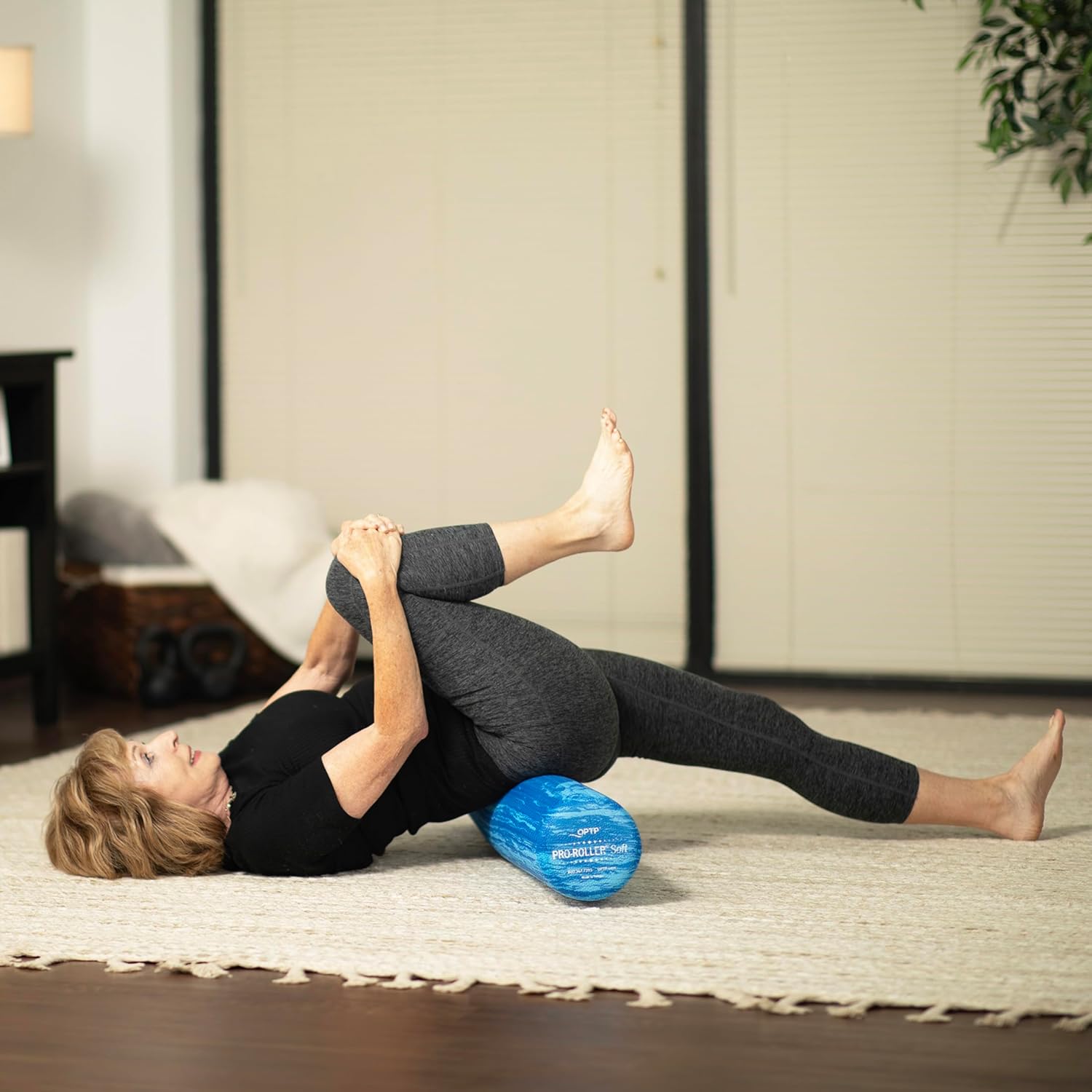 PRO-Roller Soft Density Foam Roller – Round, Blue, 36" x 6" | Soft foam roller for physical therapy, Pilates, yoga foam roll exercises, muscle recovery, blue, 36" x 6" - view 3