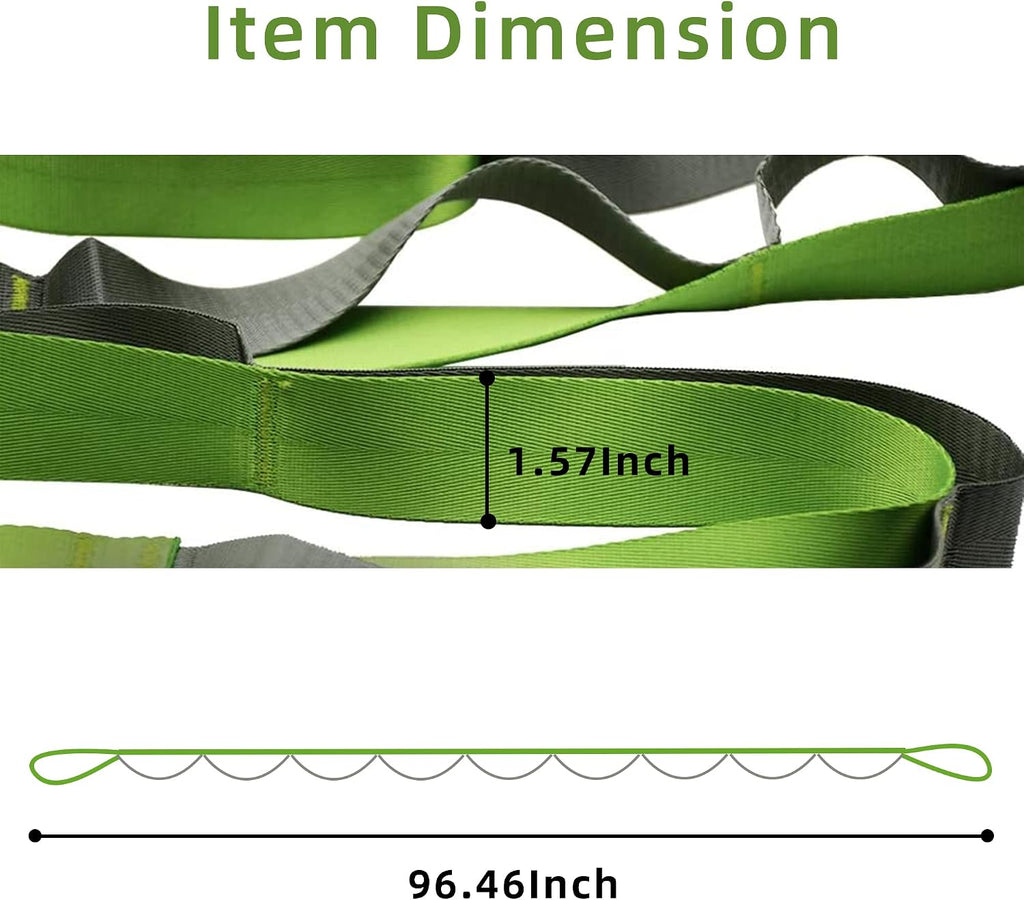 Yoga Straps Stretching Strap with 12 Loops Workout Poster, Straps for Stretching Physical Therapy Equipment Long Stretch Out Bands for Exercise, Pilates and Gymnastics for Women Men - view 4