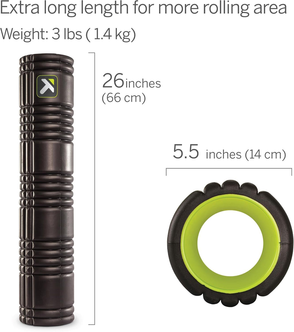 Grid 2.0 Foam Roller for Deep Tissue Massage and Muscle Recovery, 26 Inch Multi-Density EVA with Hollow Core, Supports 500 Pounds, Black - view 3