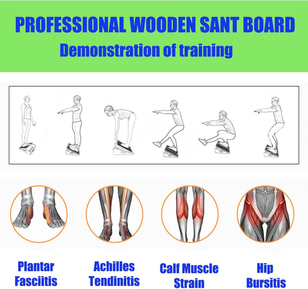 Slant board for calf stretching wooden calf stretcher incline board adjustable calf stretch board for squats knees ankle - view 6