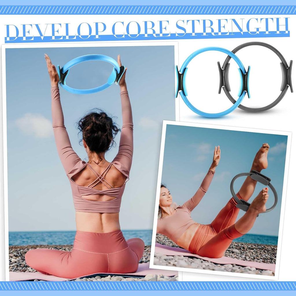 Pilates Equipment Kit for Home Workout Pilates Ring and Ball Set for Women 12'' Circle Yoga Fitness Essentials Kit with Resistance Bands, Yoga Strap, Socks,Bag - view 3