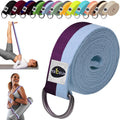 2 IN 1 Yoga & Mat Strap for Stretching – Cotton – 6/8/10 ft | Adjustable Non-Slip Belt in 30+ Colors for Yoga, Pilates, Physical Therapy, Fitness, Home Workouts and Carrying Mats