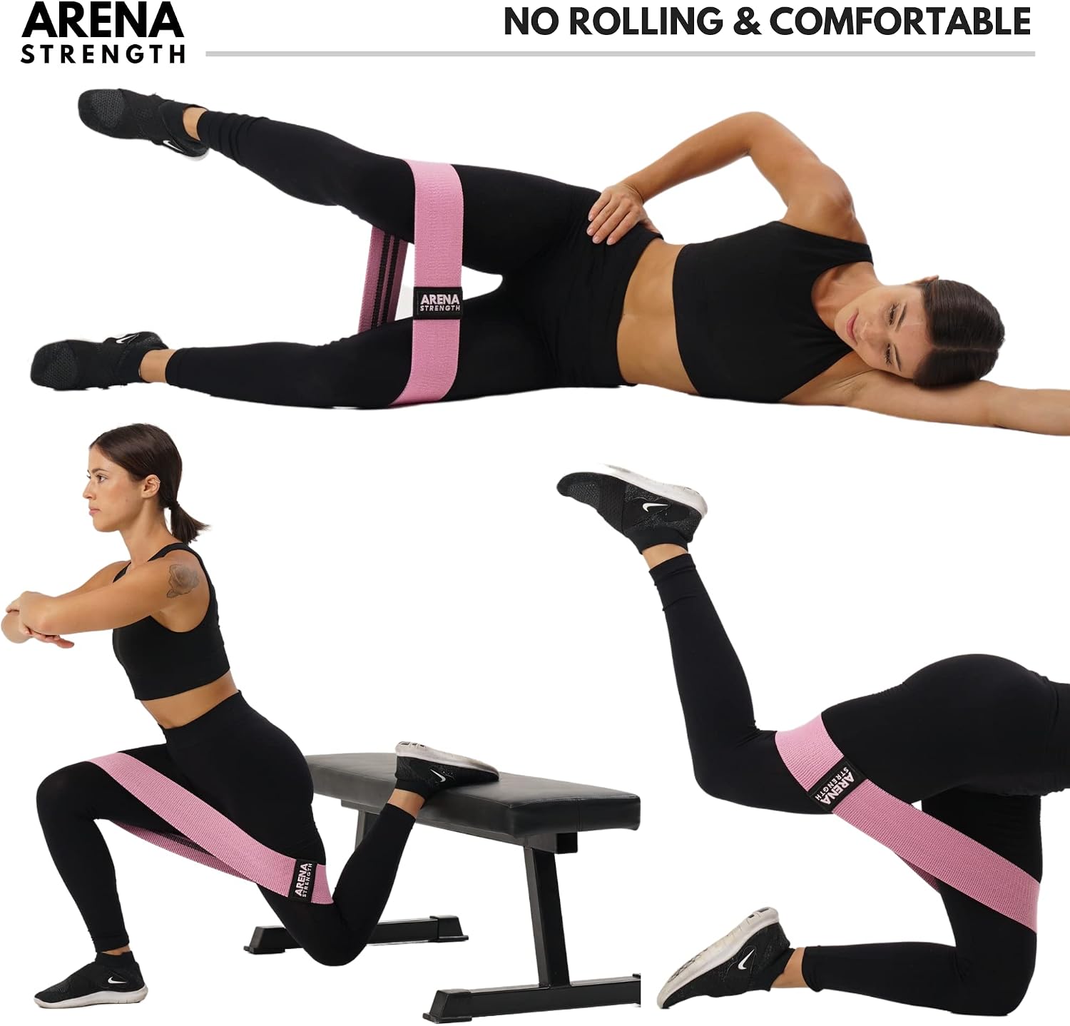Fabric Booty Bands - Fabric Exercise Bands for Legs and Butt | Fabric Resistance Bands | Hip Resistance Bands with Workout Guide and Carry Case - view 3