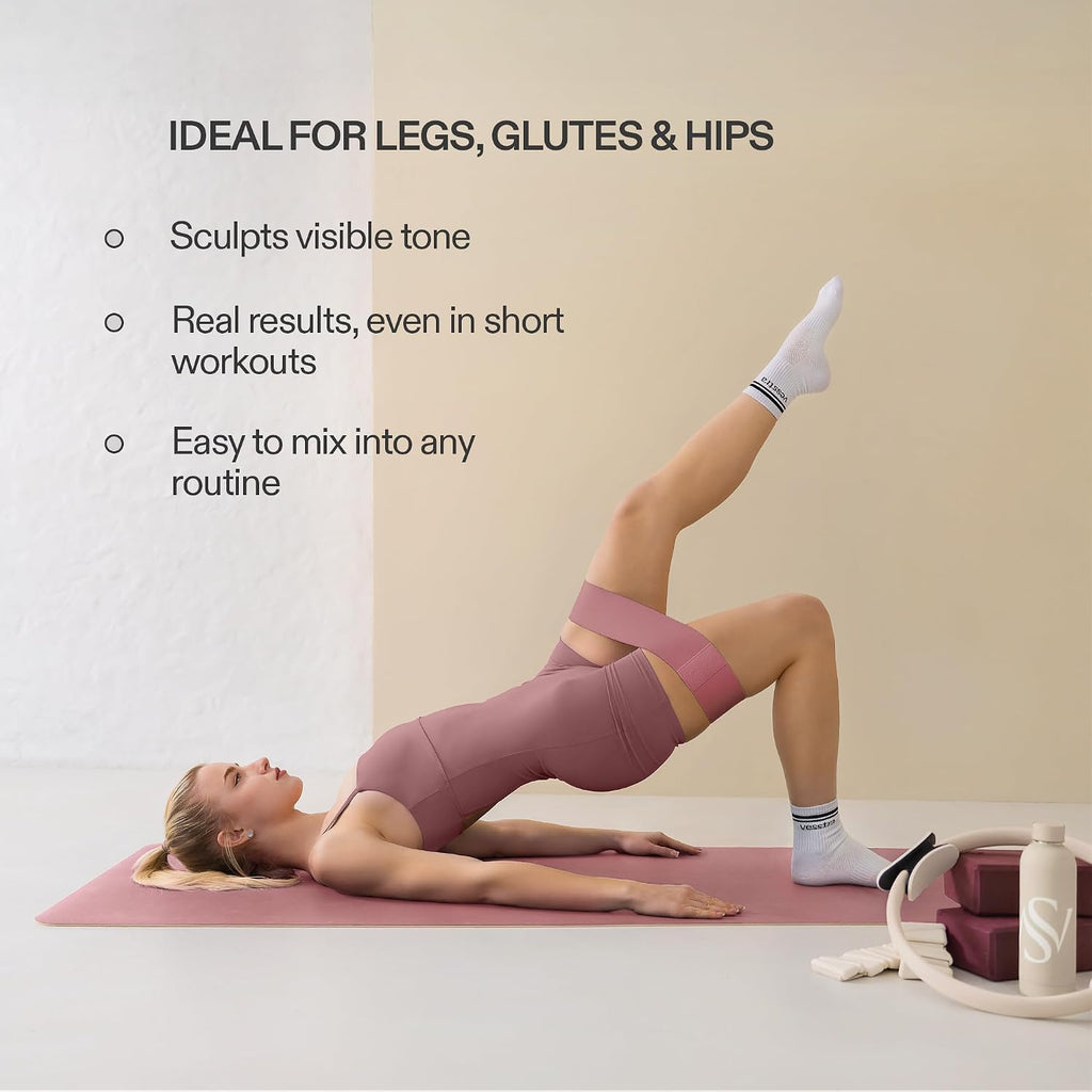 Premium Loop Resistance Bands Set - Non Slip Fabric Booty Bands for Glutes & Legs (Light, Medium, Heavy) | Hip Bands for Pilates, Strength Training & Home Workouts - view 5