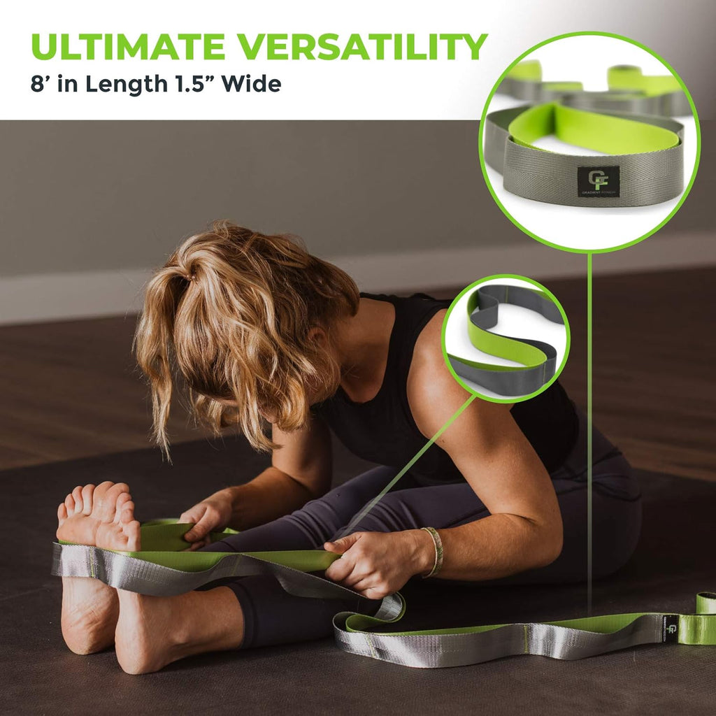 Stretching Strap for Physical Therapy, 12 Multi-Loop Stretch Strap 1.5" W x 8' L, Neoprene Handles, Physical Therapy Equipment, Yoga Straps for Stretching, Leg Stretcher. - view 5