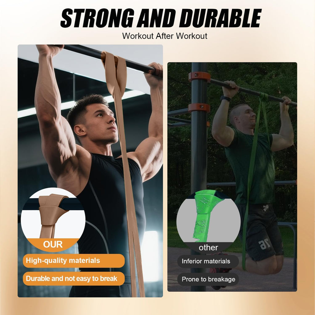 Resistance Bands, Pull Up Assist Bands with Handles, Door Anchor | Natural Latex Rubber, Progressive Tension, Exercise Loop for Full-Body Fitness, Portable Gym Bag, Warm-Up & Stretch - view 4