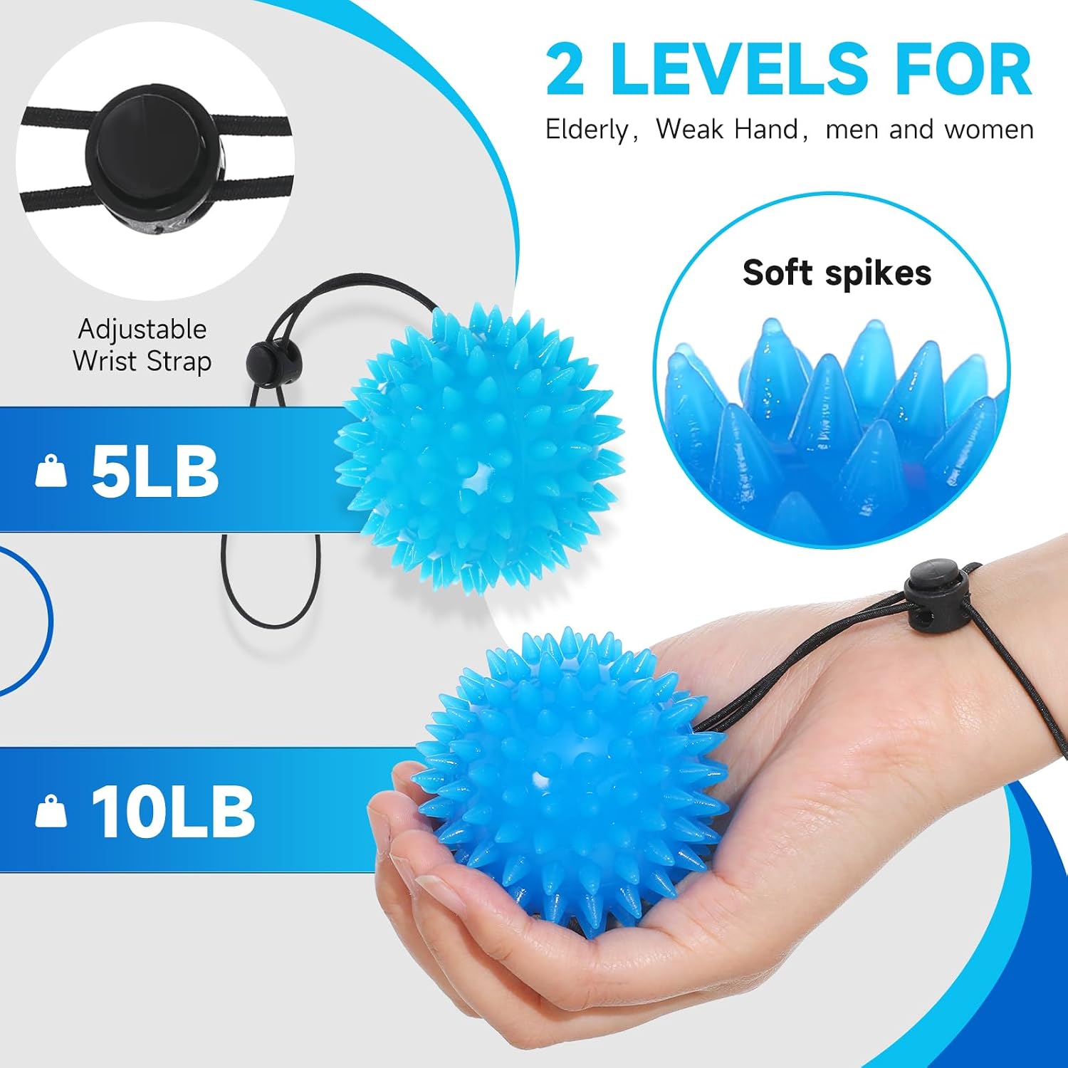 Hand exerciser finger strengthener balls, grip strength trainer enhance flexibility, relief wrist pain, hand therapy balls stress relief balls for carpal tunnel, arthritis - view 3