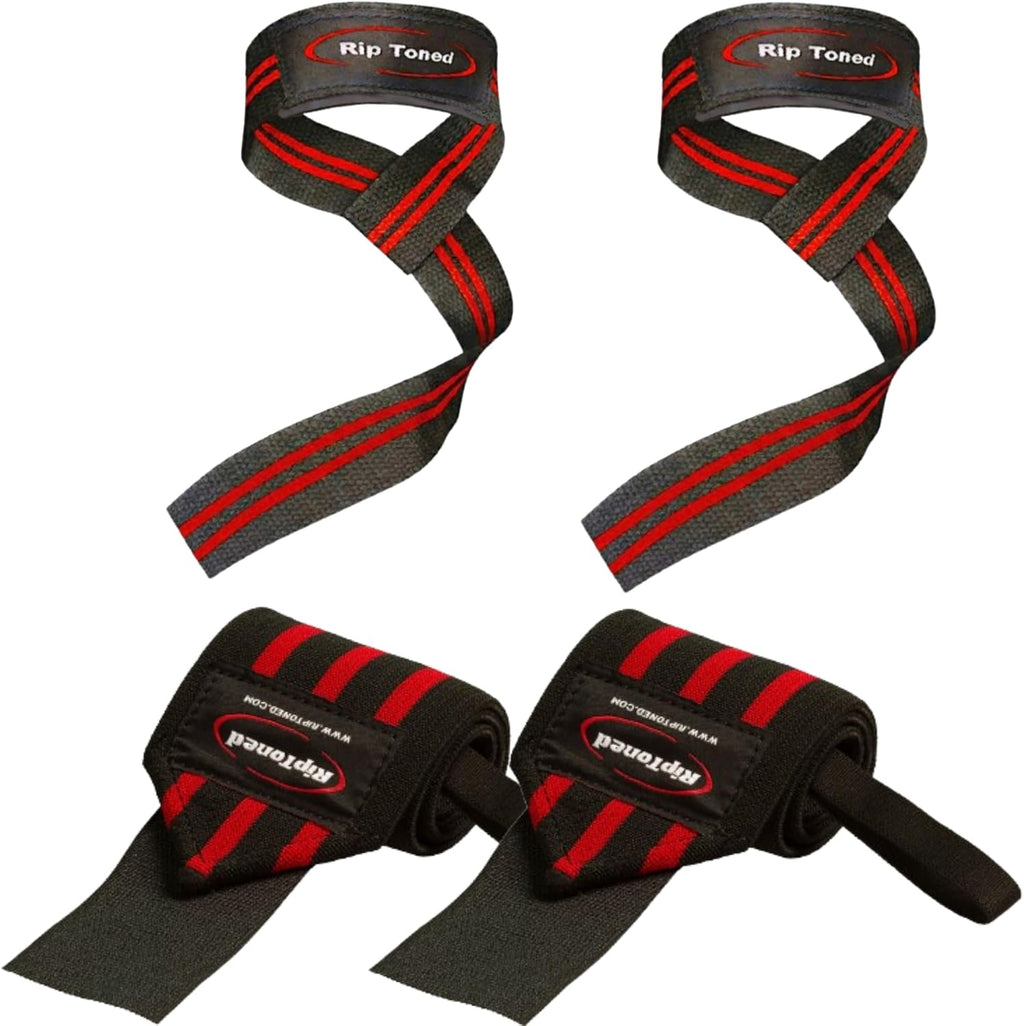 Wrist Wraps & Lifting Straps Combo – Dynamic Duo Push & Pull Support for Weightlifting – Wrist Support Wraps + Padded Grip Straps for Bench, Deadlifts, Rows & Pull-Ups (Men & Women)