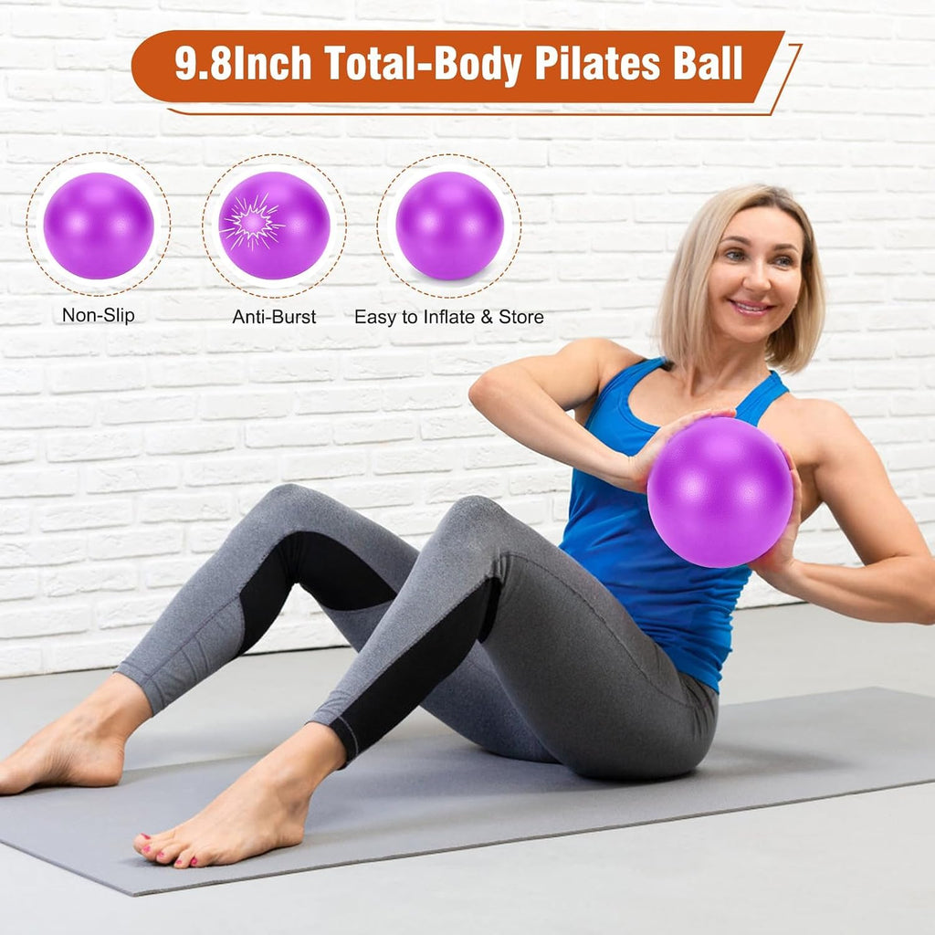 Pilates kit equipment, pilates ring and ball for women home workout | pilates set with 14'' magic circle, wrist weights, resistance bands, yoga strap, socks, bag, essentials accessories kit - view 8