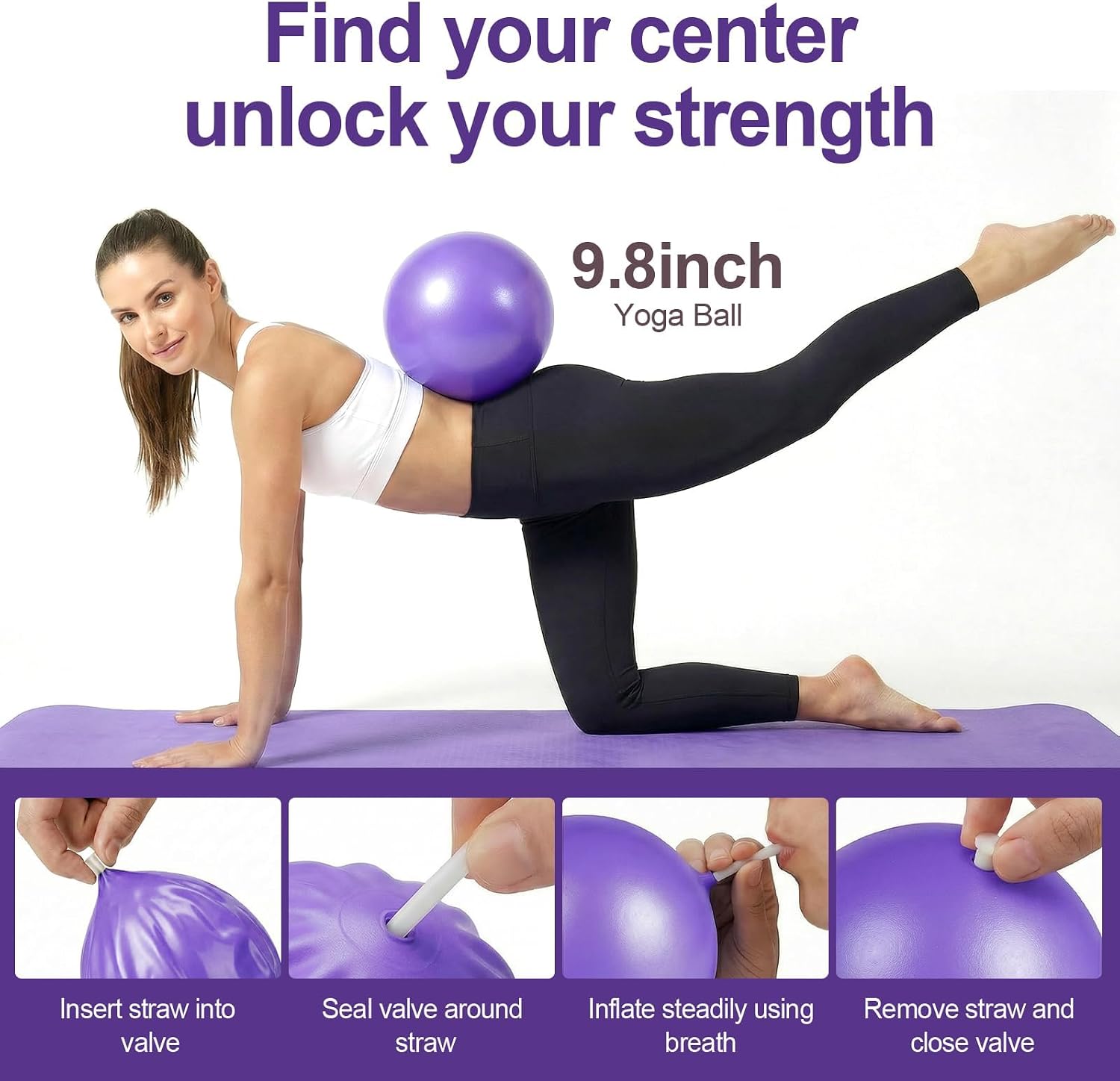 Home pilates ring and ball set for women with 5 resistance bands 13 inch magic circle workout starter kit for beginners full body toning 15 min daily routine - view 6