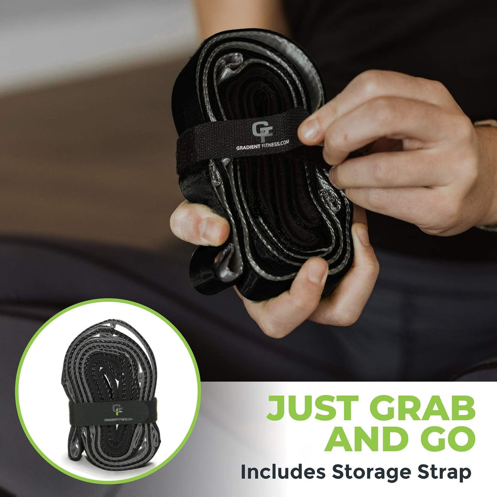 Stretching Strap for Physical Therapy, 12 Multi-Loop Stretch Strap 1" W x 8' L, Neoprene Handles, Physical Therapy Equipment, Yoga Straps for Stretching, Leg Stretcher. - view 6