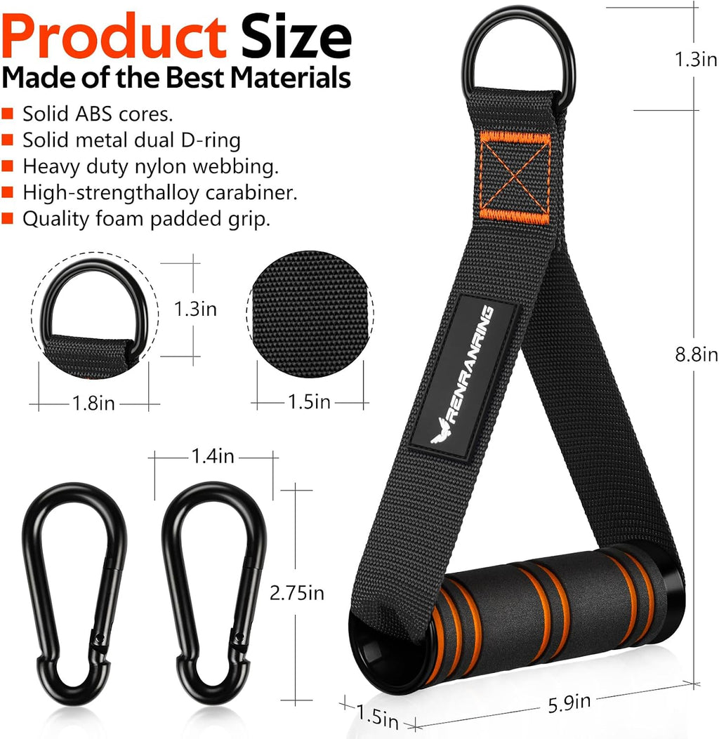 Gym Exercise Handles, Replacement Handle Attachments for Cable Machine Pulleys, Resistance Band and Strength Trainer, Pull Down Workout Accessories, Home Gym Add On Equipment - view 2