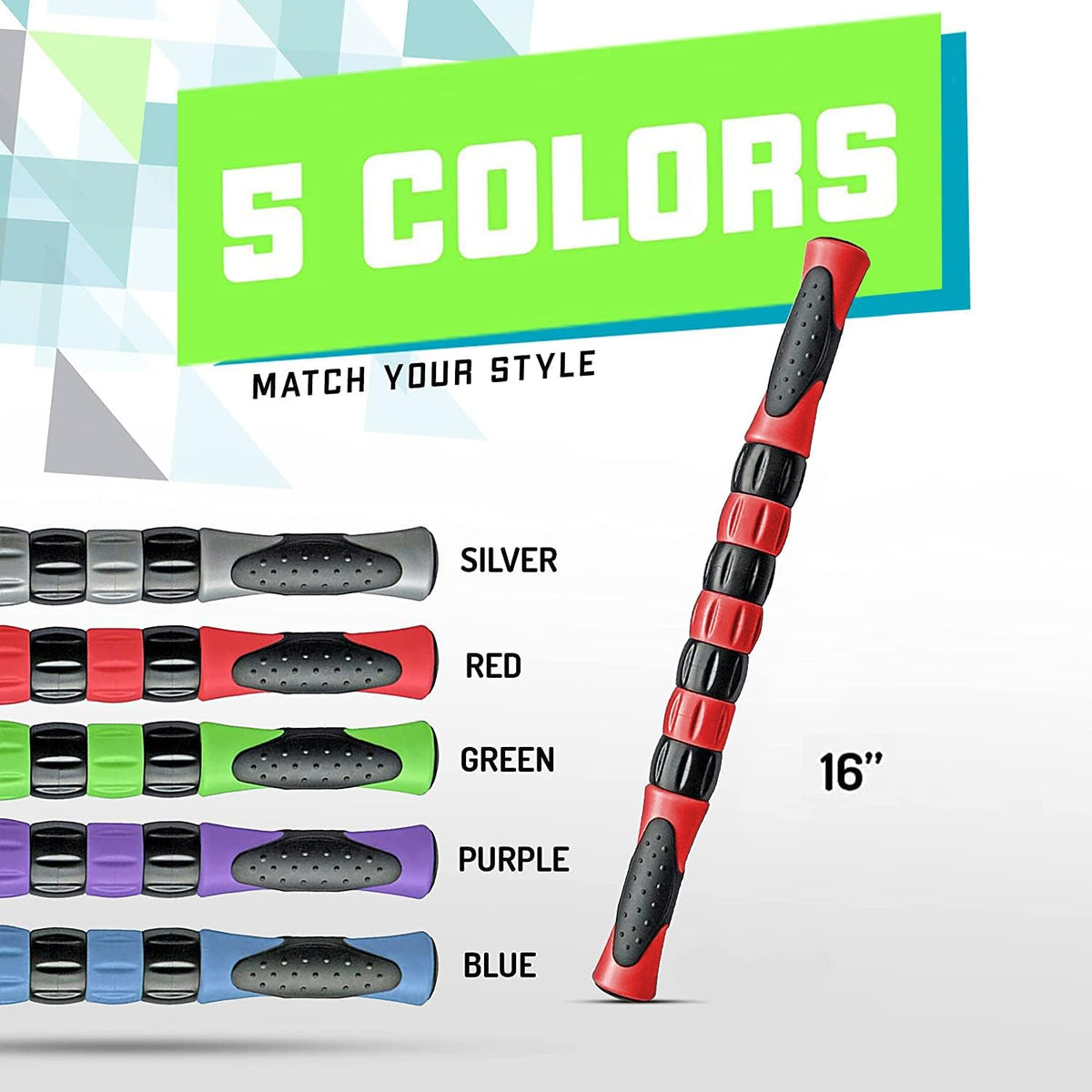 Massage roller stick targets sore, tight leg muscles to prevent cramps and release tension. It's sturdy, lightweight, smooth rolling and thankfully this lifesaver has comfortable handles. Red - view 7