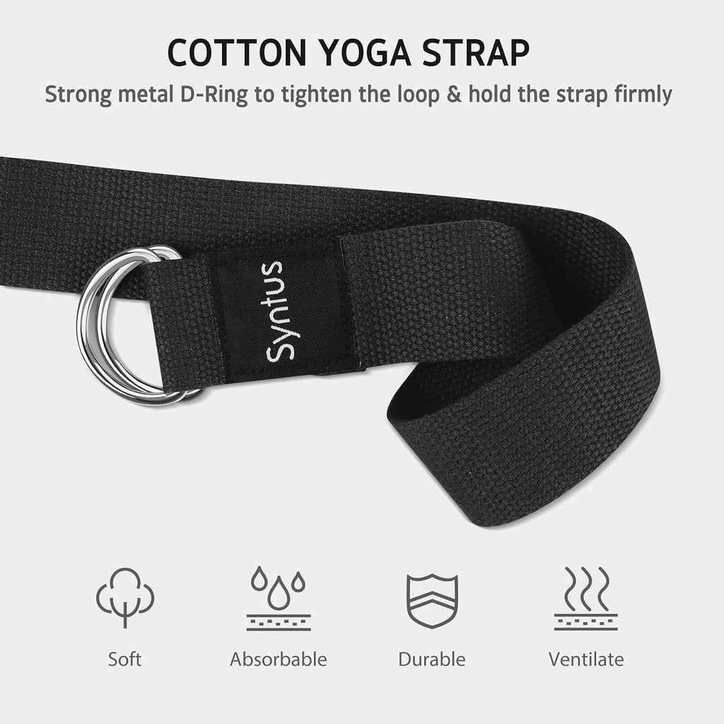 Yoga Block and Yoga Strap Set, Soft Non-Slip Yoga Blocks 9×6×4 inches, 8FT Metal D-Ring Strap for Yoga, General Fitness, Pilates, Stretching and Toning - view 3